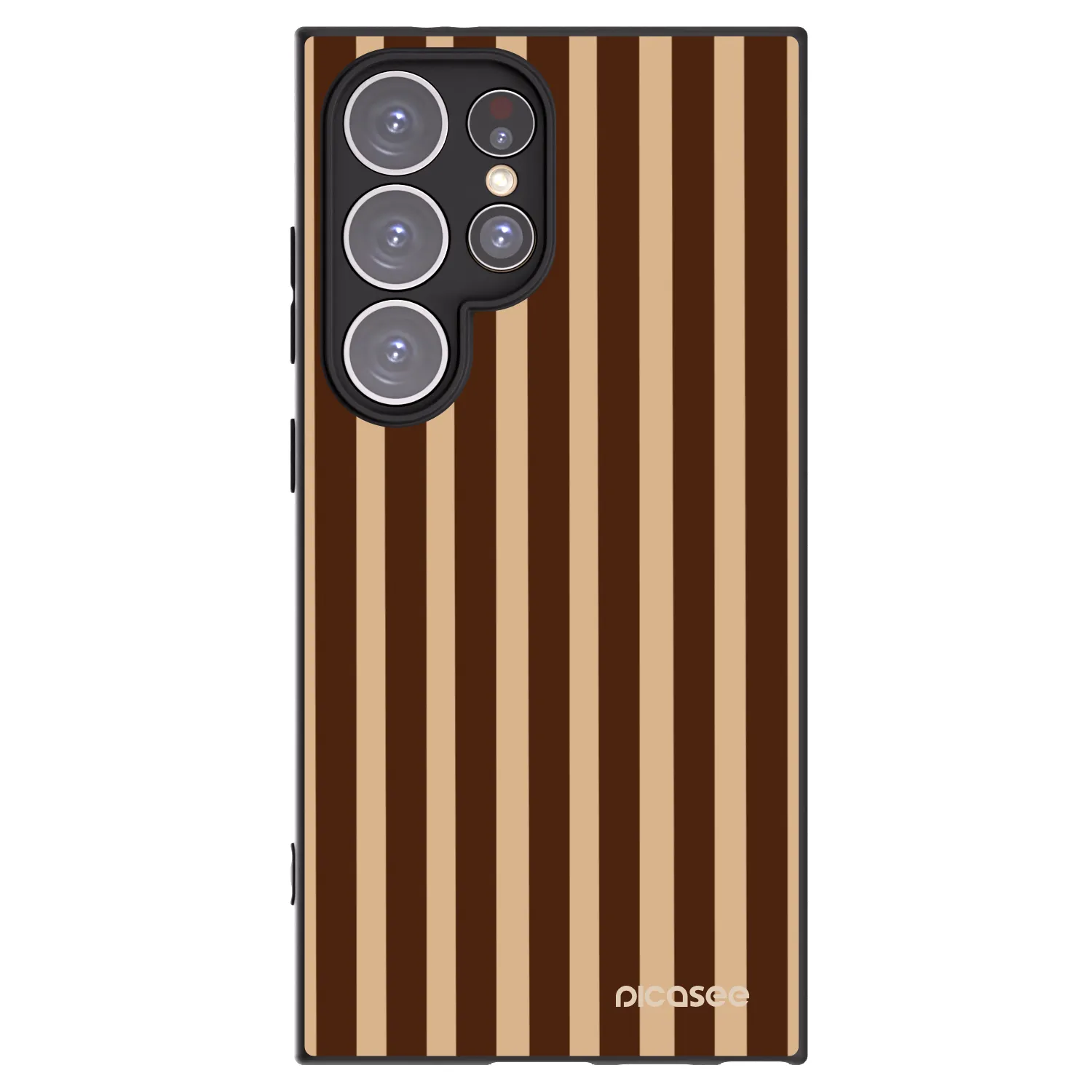 Picasee Μαύρη θήκη σιλικόνης για Samsung Galaxy S24 Ultra S928B 5G - Brown lines