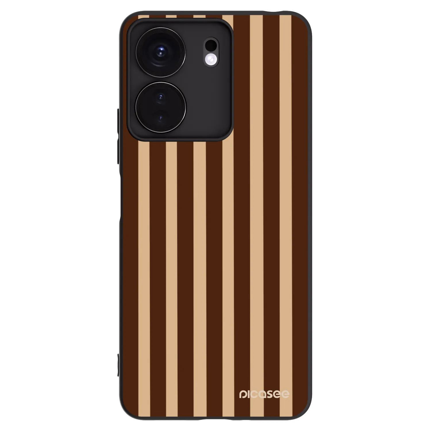 Picasee Μαύρη θήκη σιλικόνης για Xiaomi Redmi 13C 4G - Brown lines