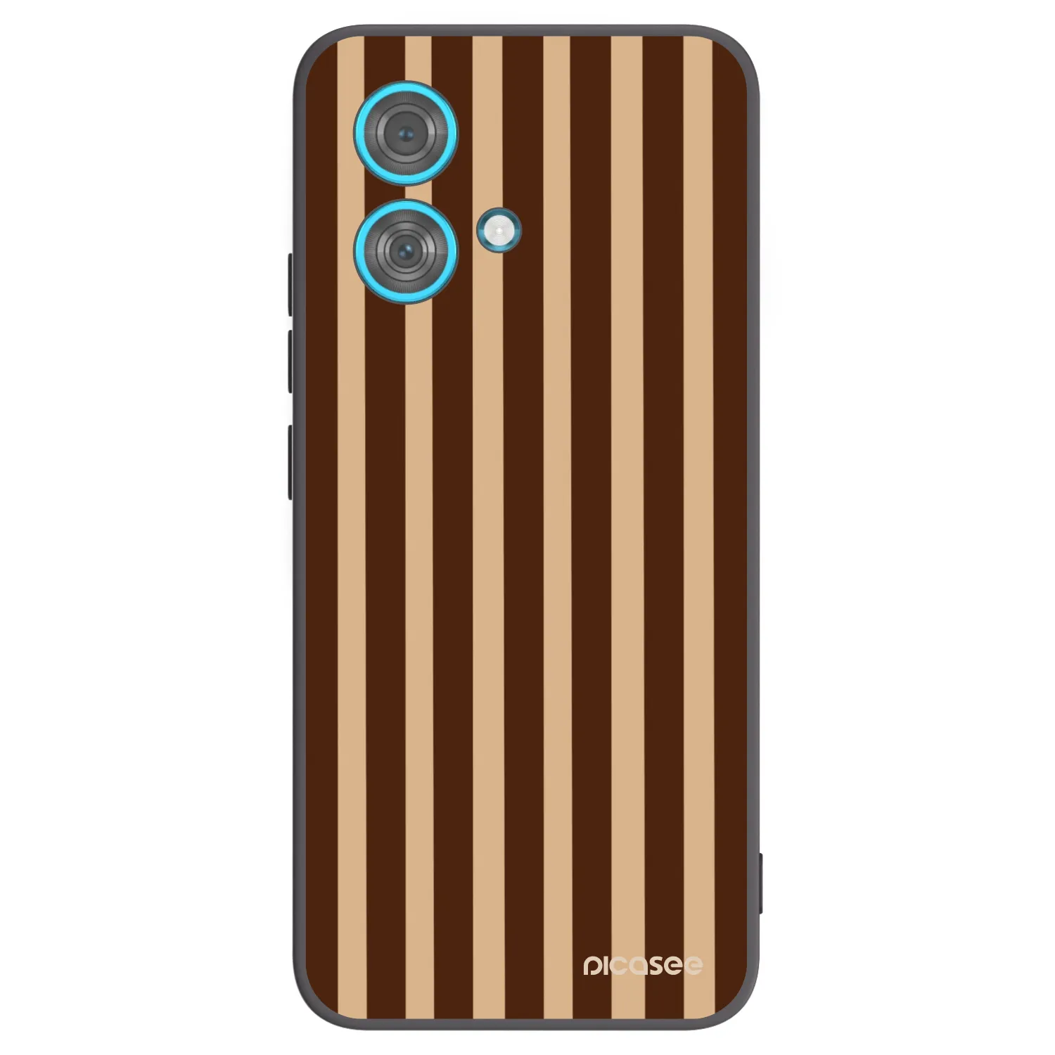 Picasee Μαύρη θήκη σιλικόνης για Motorola Edge 40 Neo - Brown lines