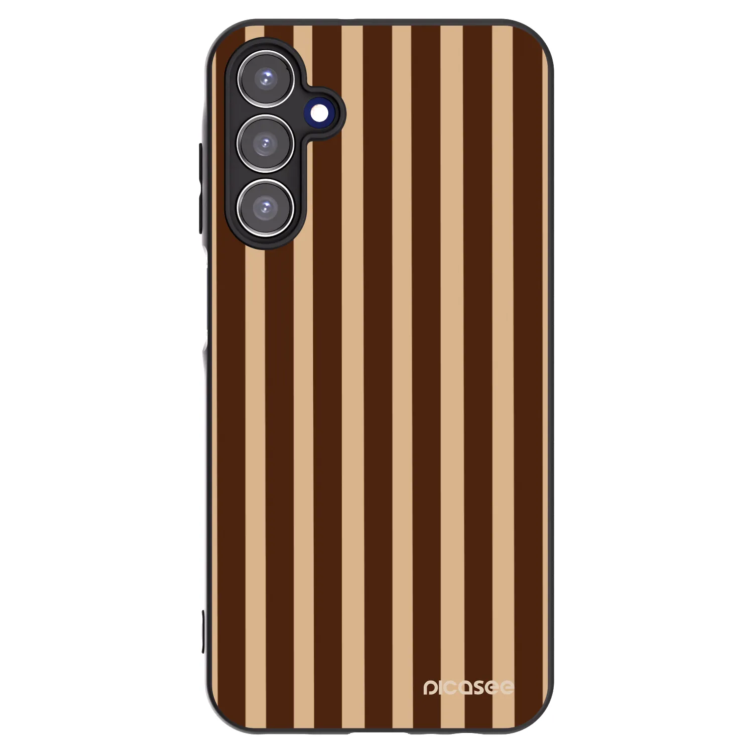 Picasee Μαύρη θήκη σιλικόνης για Samsung Galaxy A15 A156B 5G - Brown lines
