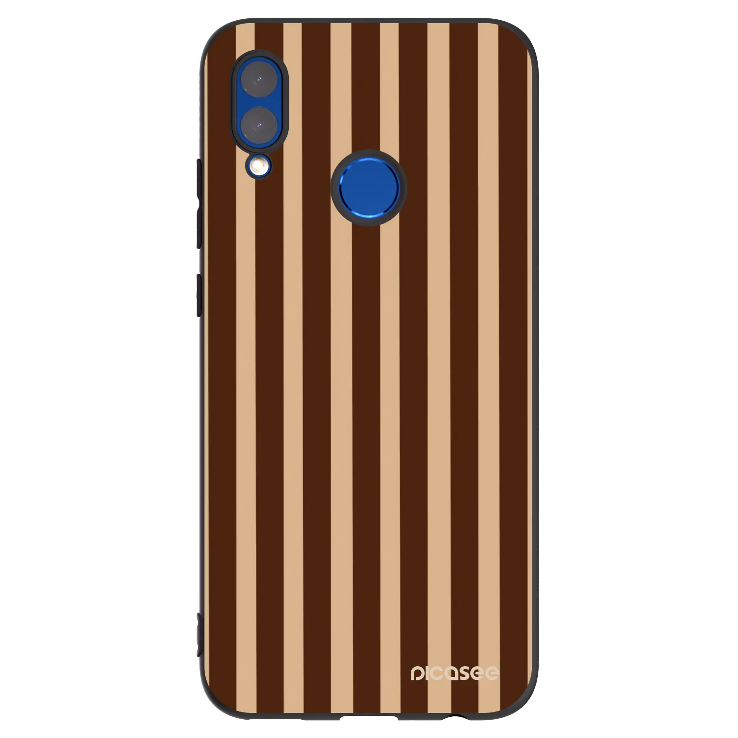 Picasee Μαύρη θήκη σιλικόνης για Huawei P Smart 2019 - Brown lines