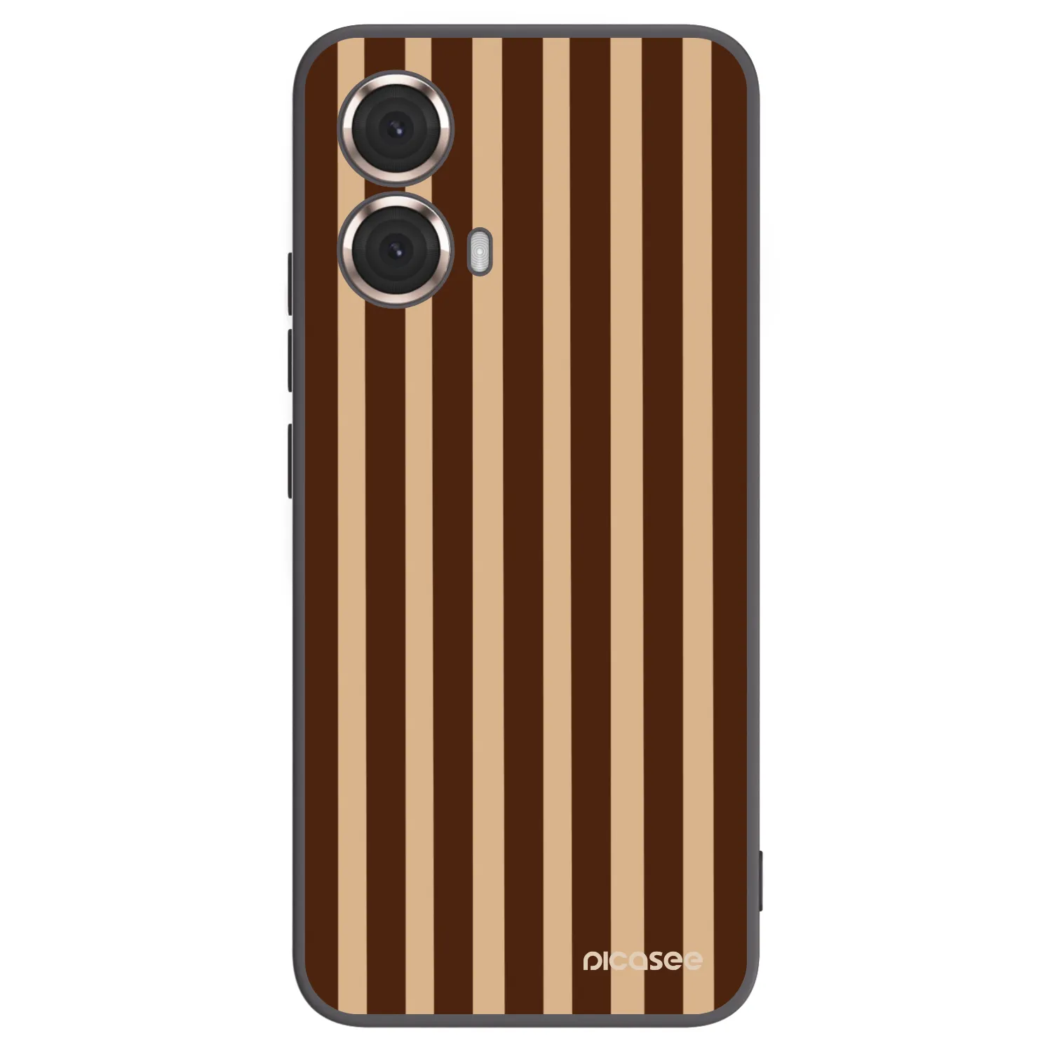 Picasee Μαύρη θήκη σιλικόνης για Motorola Moto G85 - Brown lines