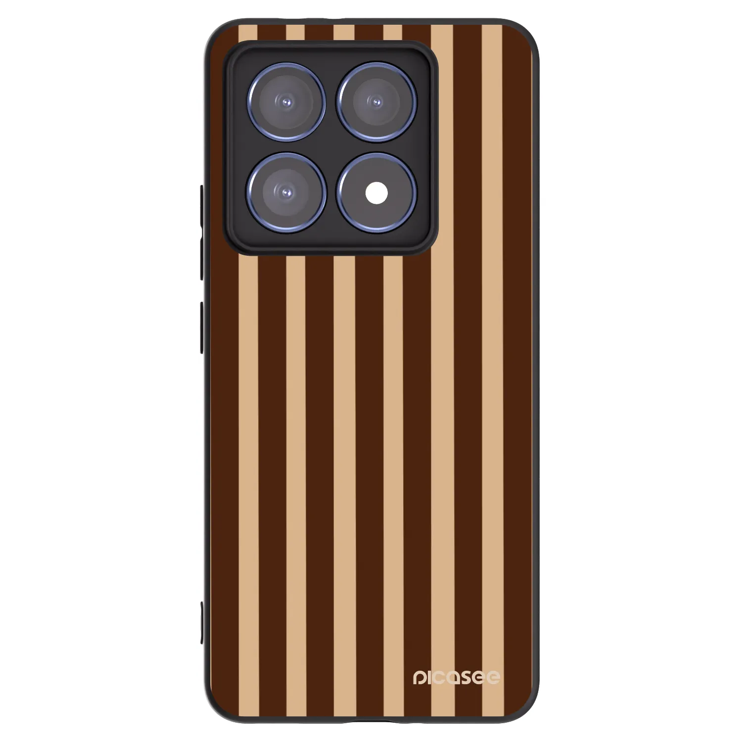 Picasee Μαύρη θήκη σιλικόνης για Xiaomi 14T Pro - Brown lines
