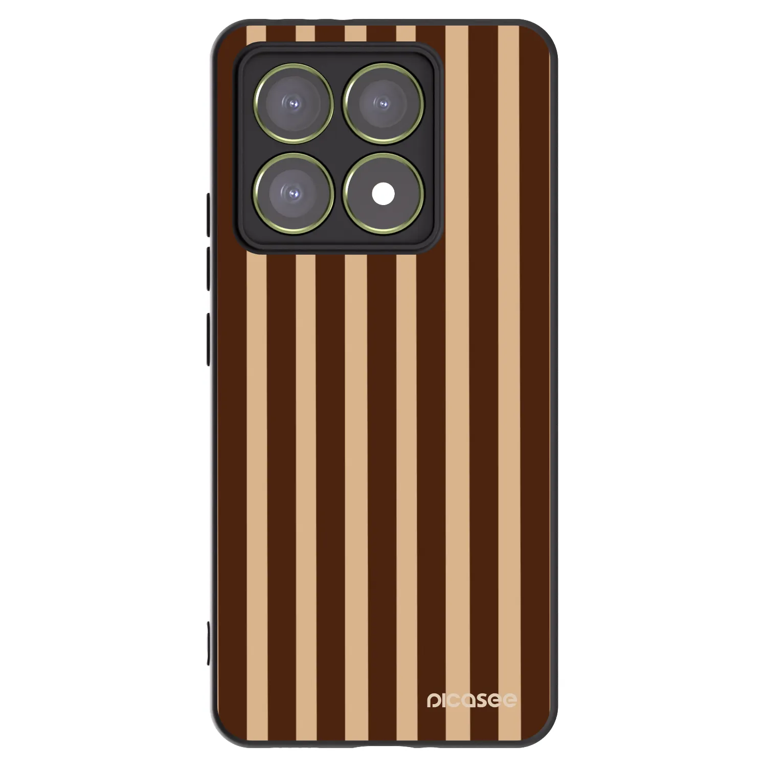 Picasee Μαύρη θήκη σιλικόνης για Xiaomi 14T - Brown lines