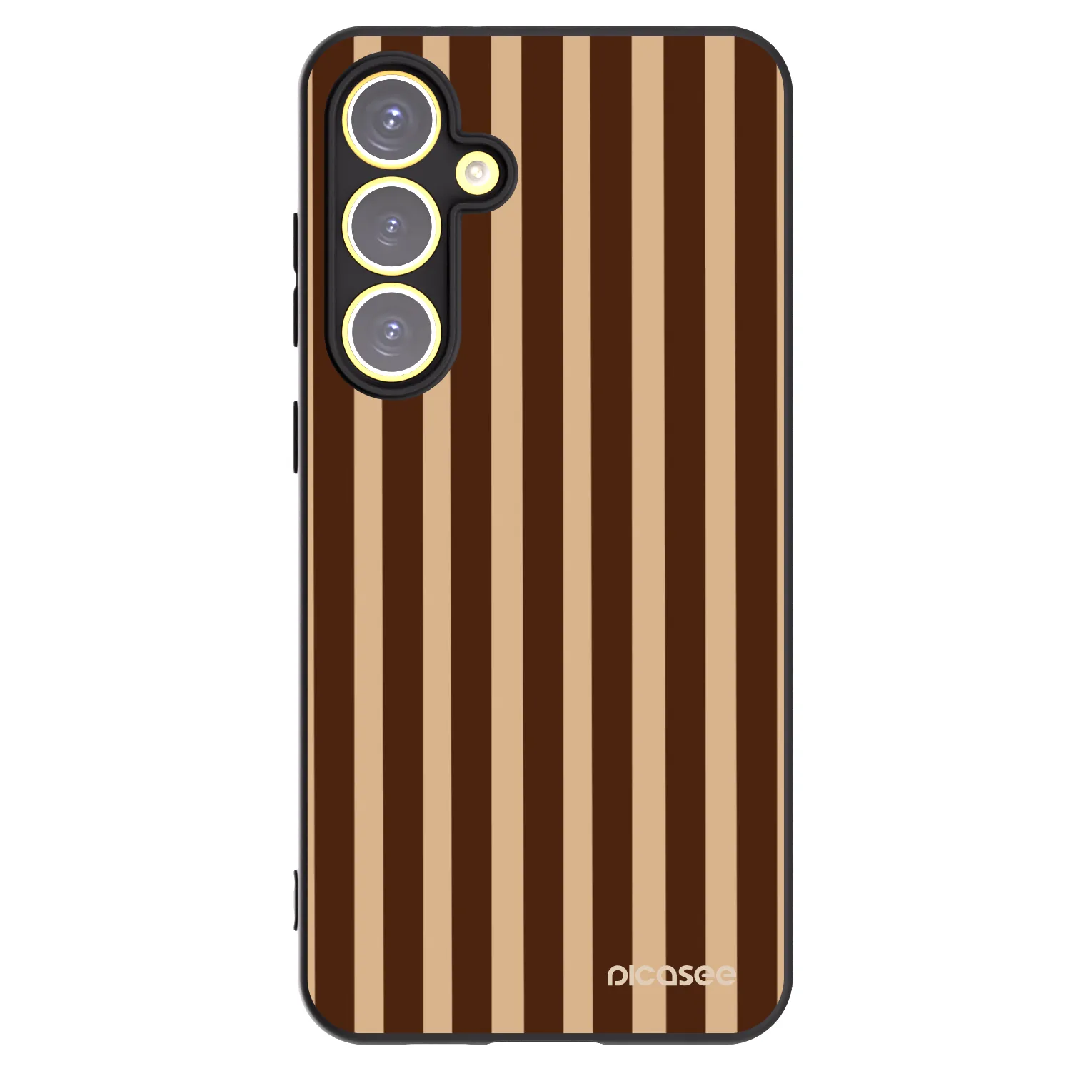 Picasee Μαύρη θήκη σιλικόνης για Samsung Galaxy S24 FE S721B - Brown lines