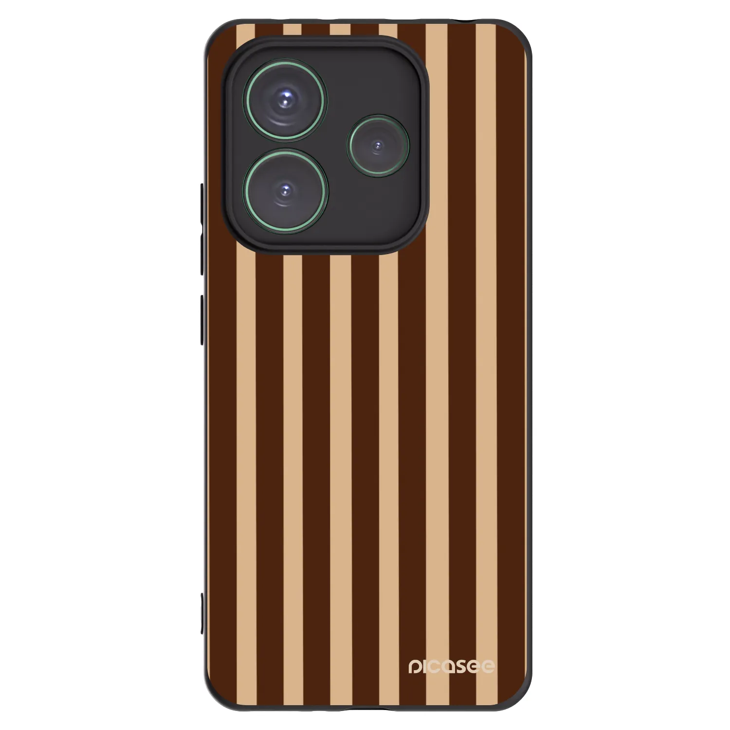 Picasee Μαύρη θήκη σιλικόνης για Xiaomi Redmi Note 14 5G - Brown lines