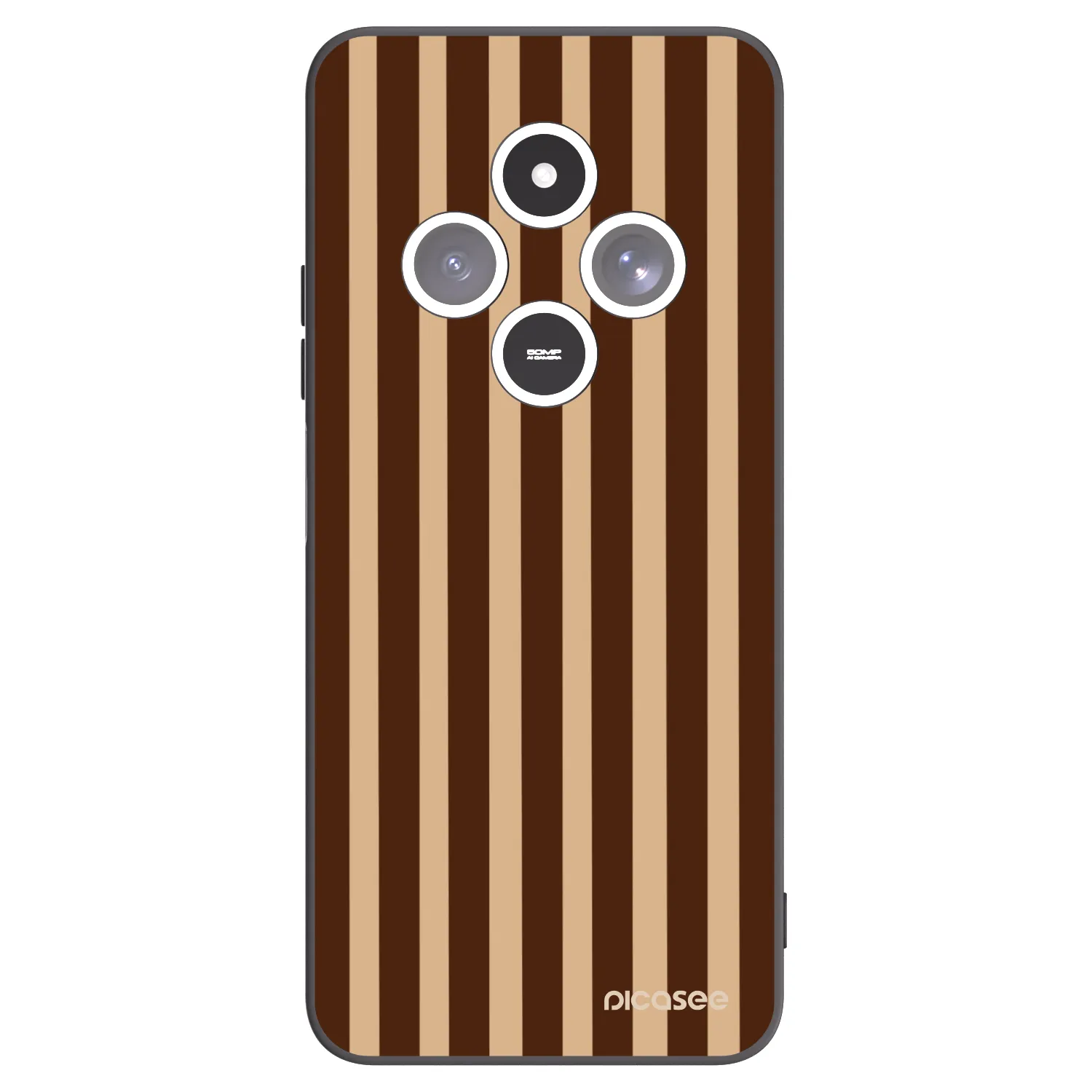 Picasee Μαύρη θήκη σιλικόνης για Xiaomi Redmi 14C - Brown lines