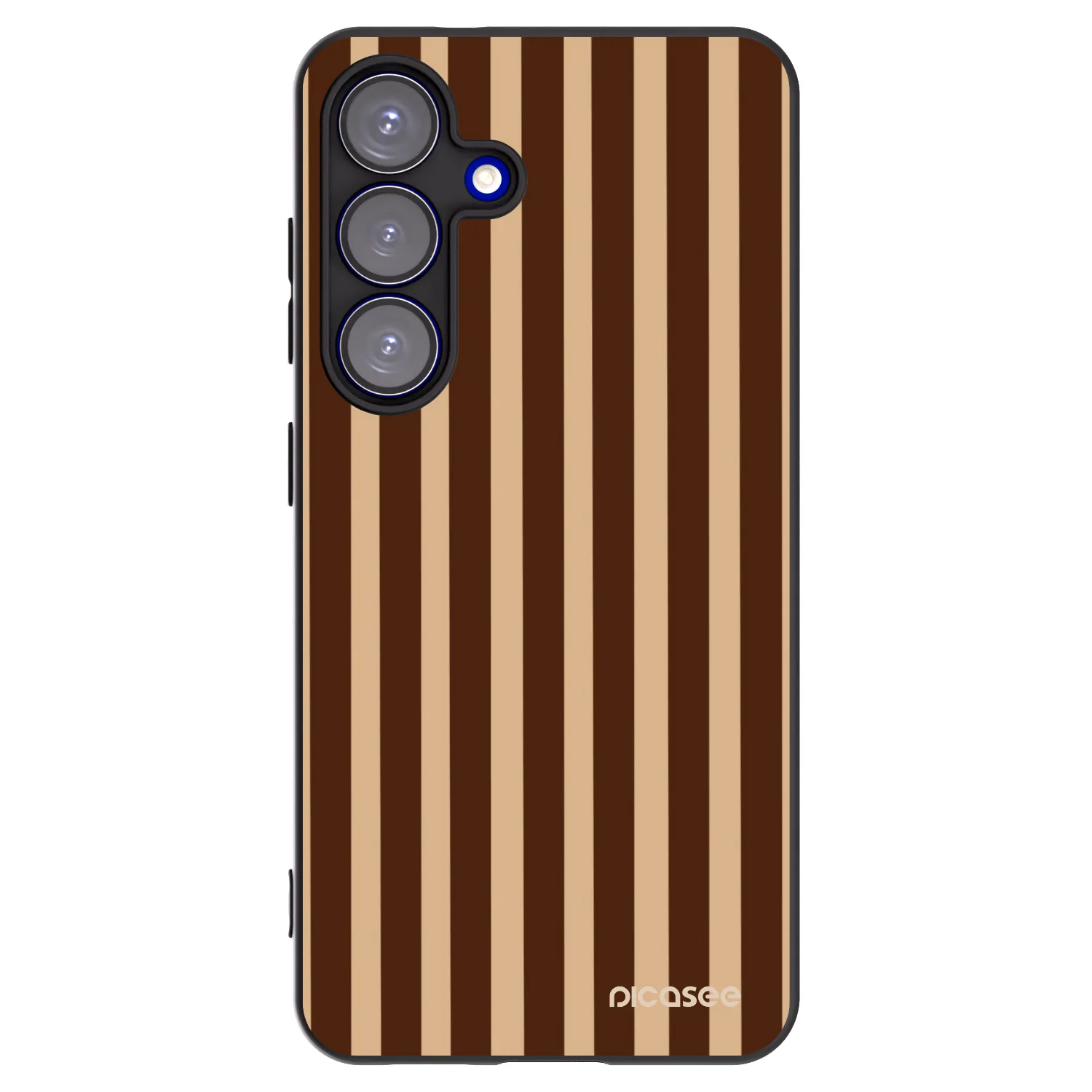 Picasee Μαύρη θήκη σιλικόνης για Samsung Galaxy S25 5G - Brown lines