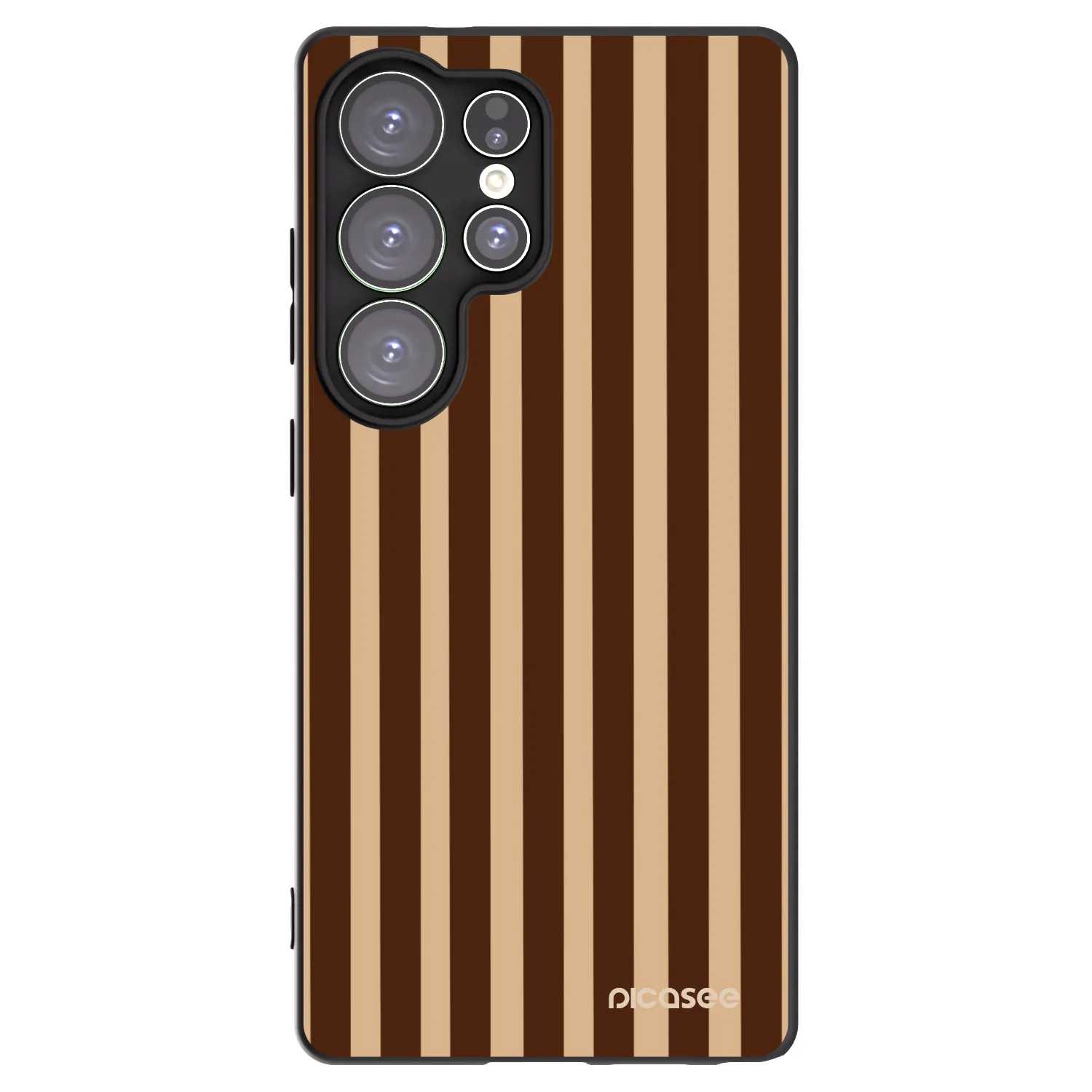 Picasee Μαύρη θήκη σιλικόνης για Samsung Galaxy S25 Ultra 5G - Brown lines