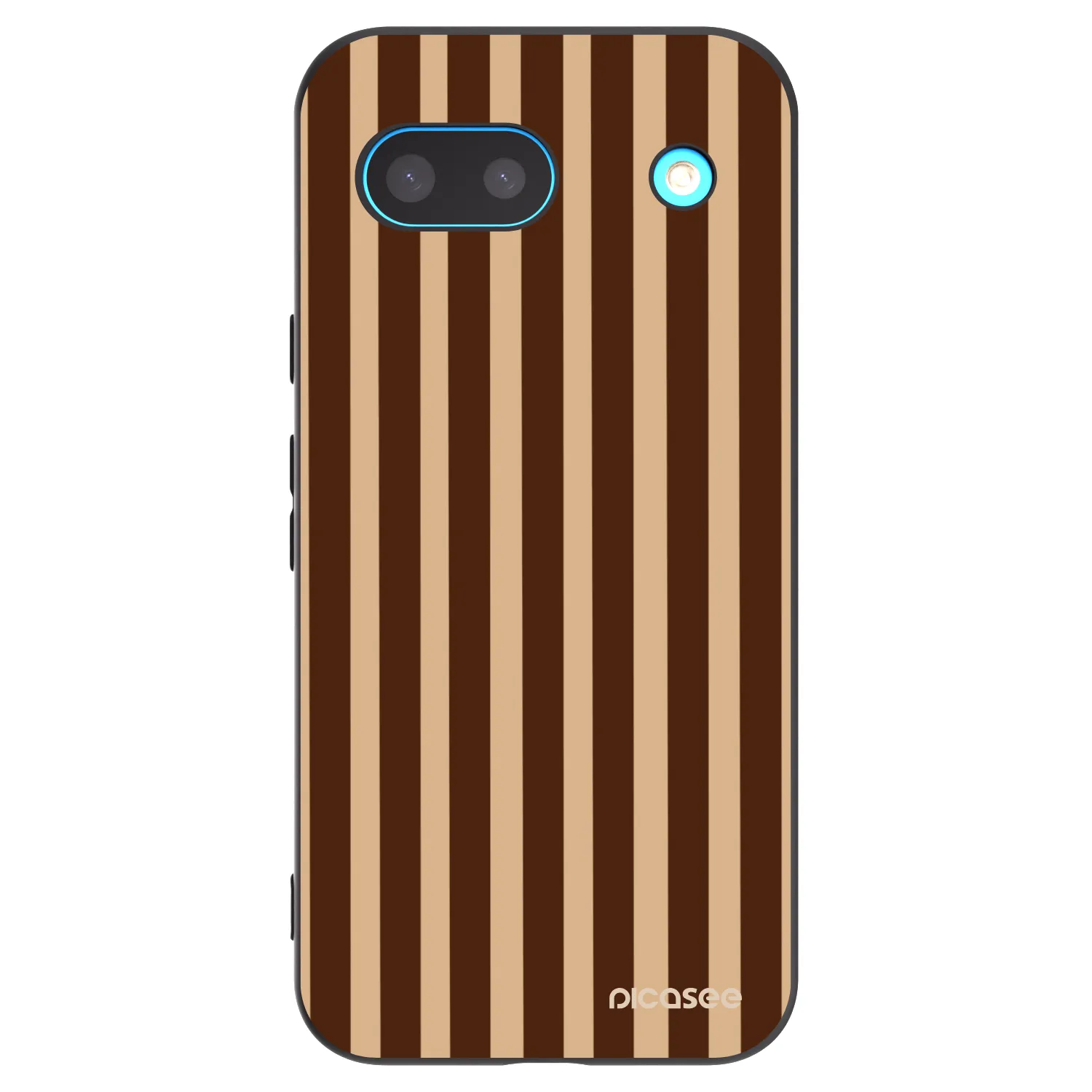 Picasee Μαύρη θήκη σιλικόνης για Google Pixel 8a - Brown lines