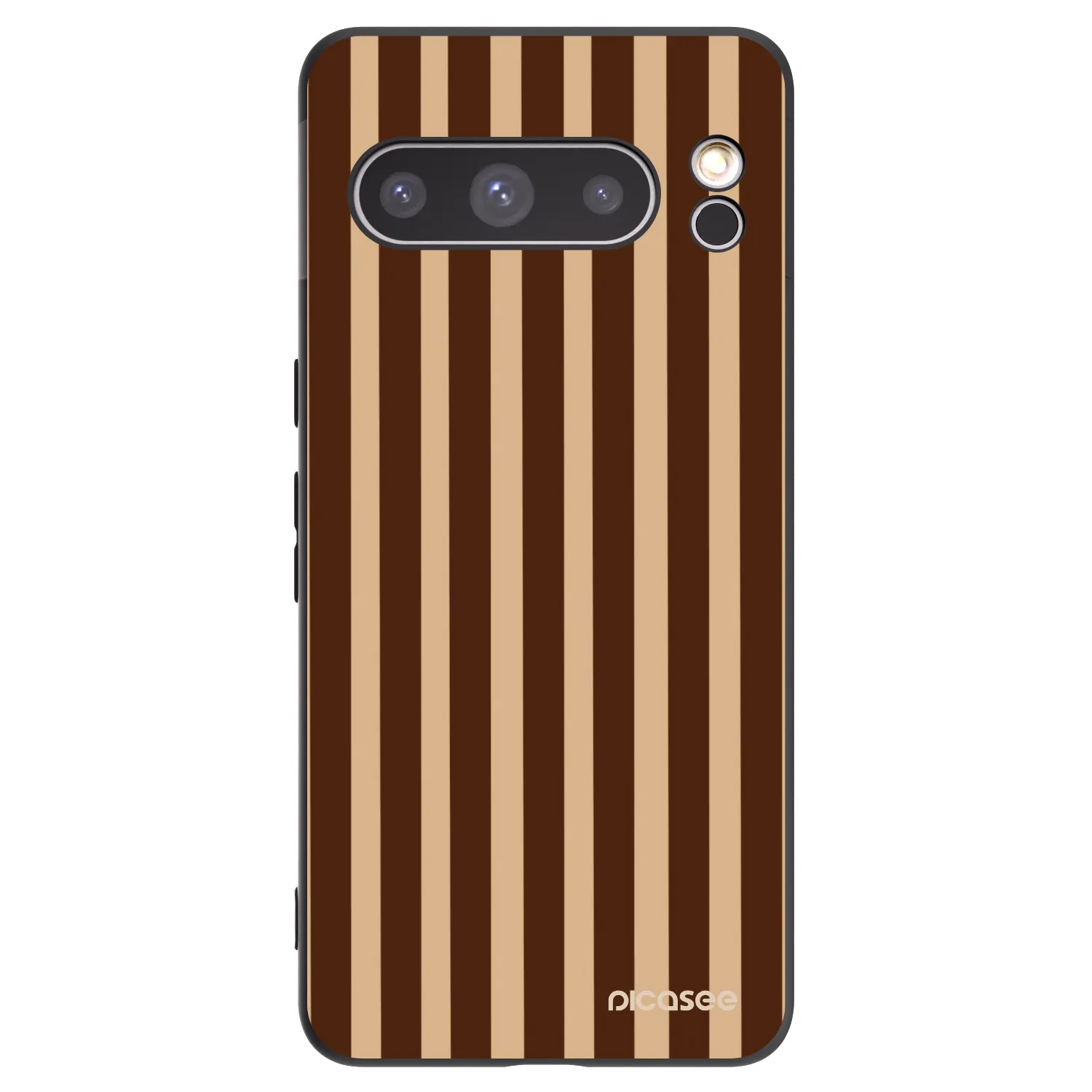 Picasee Μαύρη θήκη σιλικόνης για Google Pixel 8 Pro - Brown lines