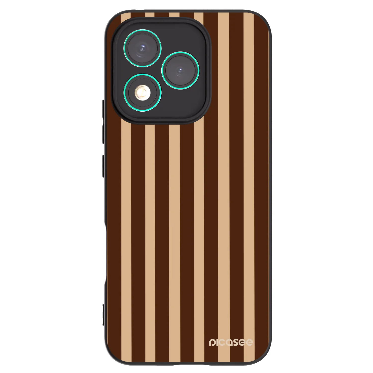 Picasee Μαύρη θήκη σιλικόνης για Honor 400 Lite 5G - Brown lines