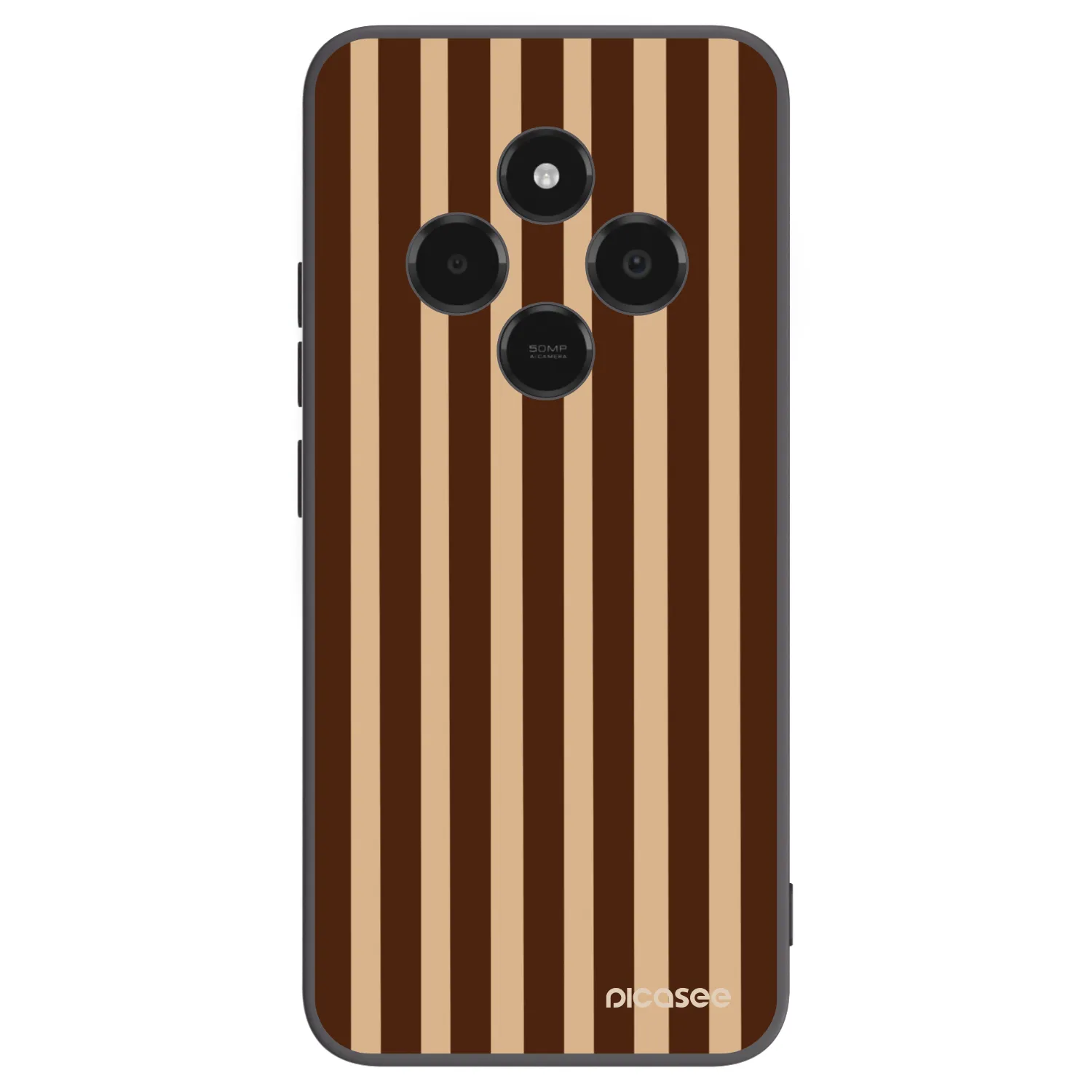 Picasee Μαύρη θήκη σιλικόνης για Xiaomi Poco C75 - Brown lines