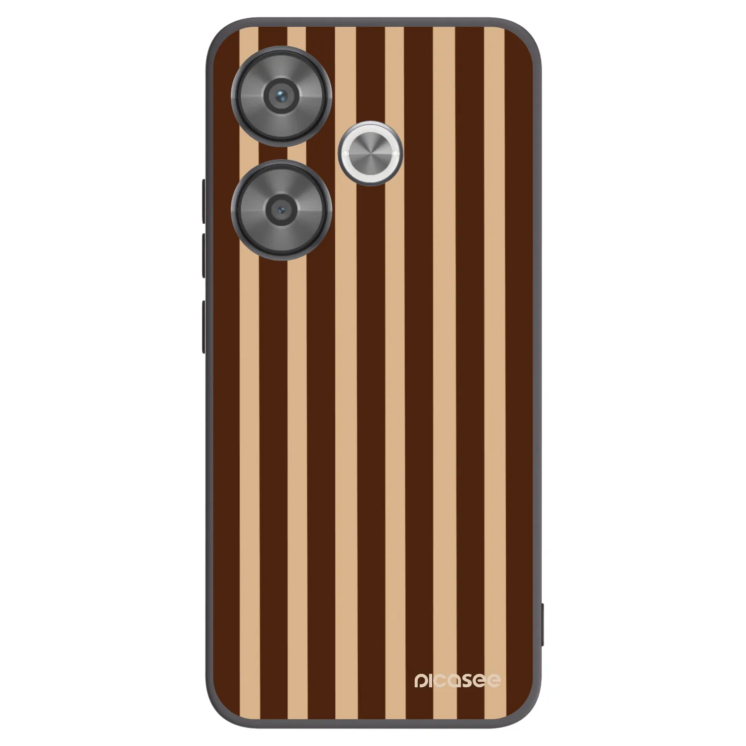 Picasee Μαύρη θήκη σιλικόνης για Xiaomi Poco F6 - Brown lines