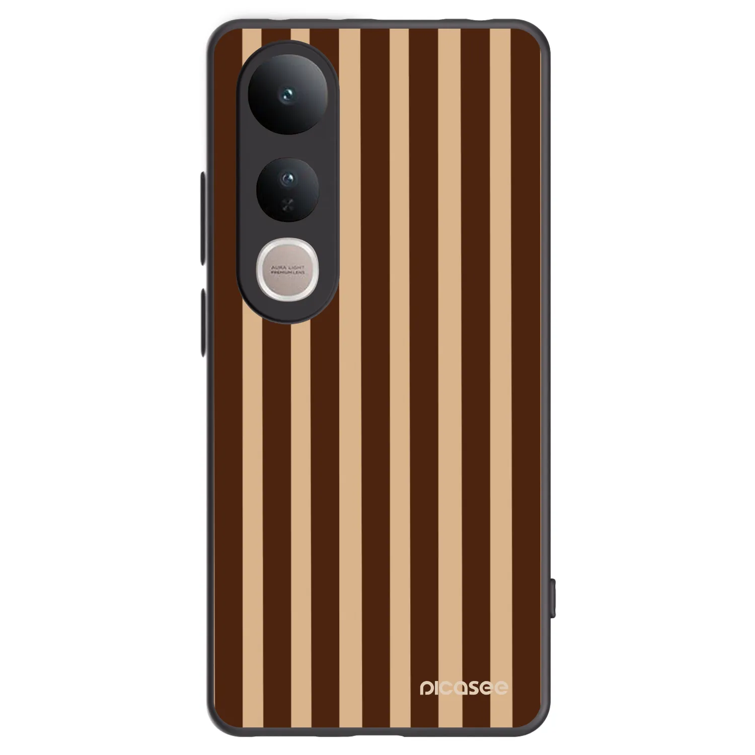Picasee Μαύρη θήκη σιλικόνης για Vivo V50 Lite 5G - Brown lines