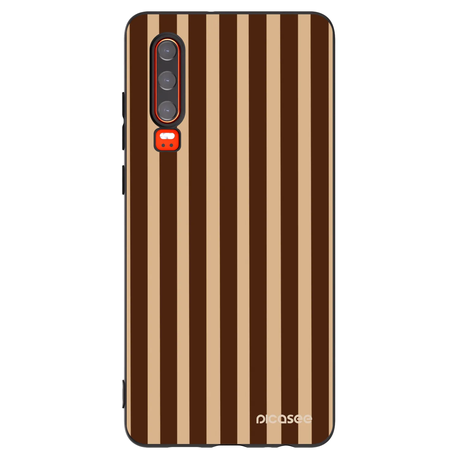 Picasee Μαύρη θήκη σιλικόνης για Huawei P30 - Brown lines