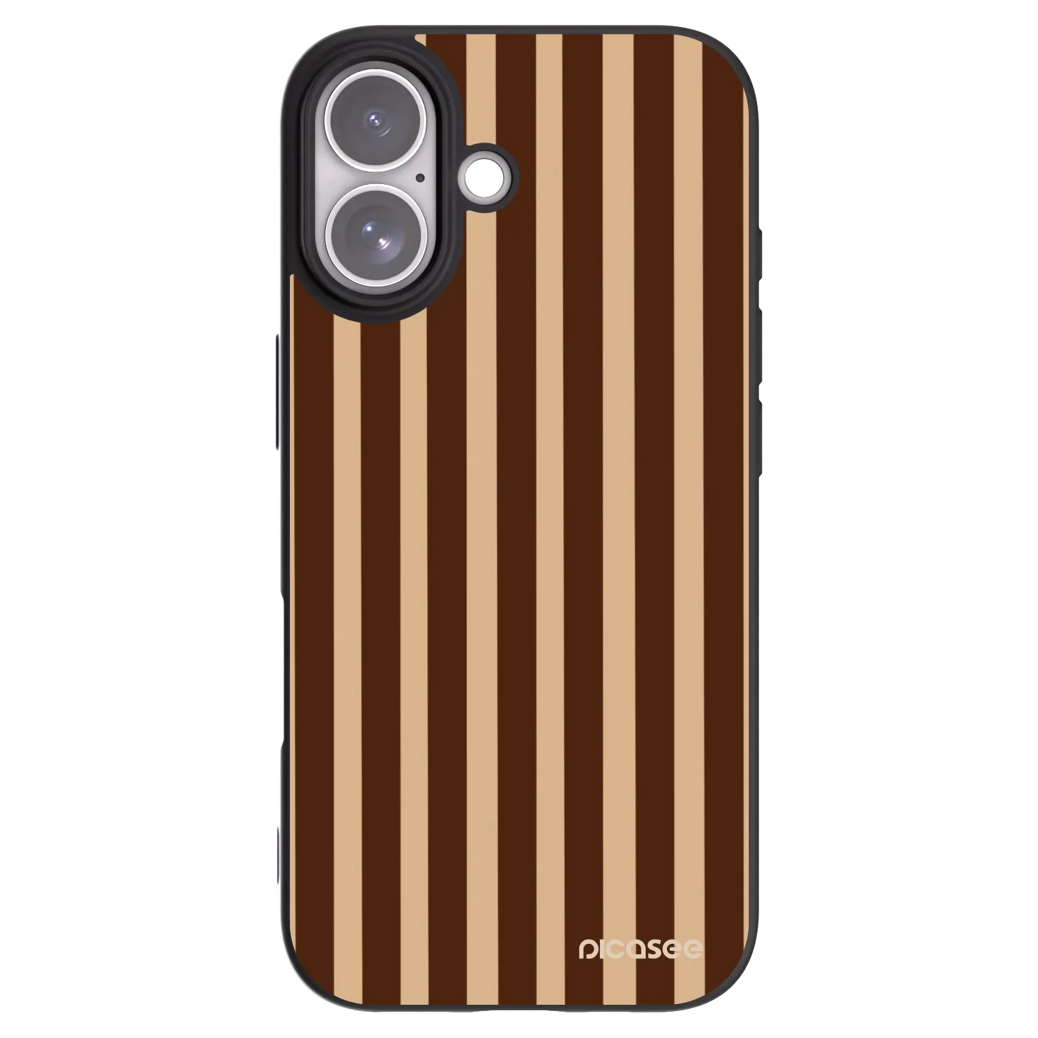 Picasee Μαύρη θήκη σιλικόνης για Apple iPhone 17 - Brown lines