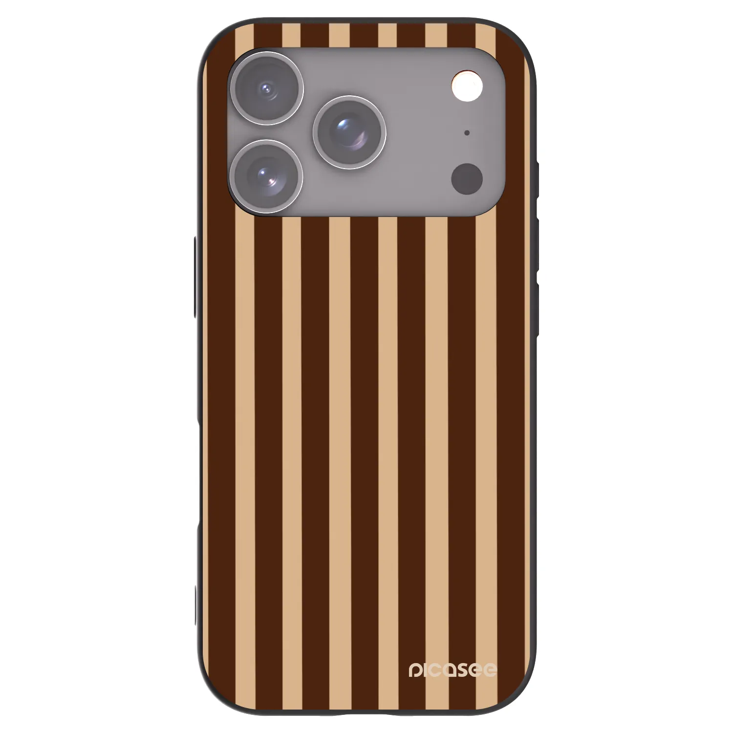 Picasee Μαύρη θήκη σιλικόνης για Apple iPhone 17 Pro - Brown lines