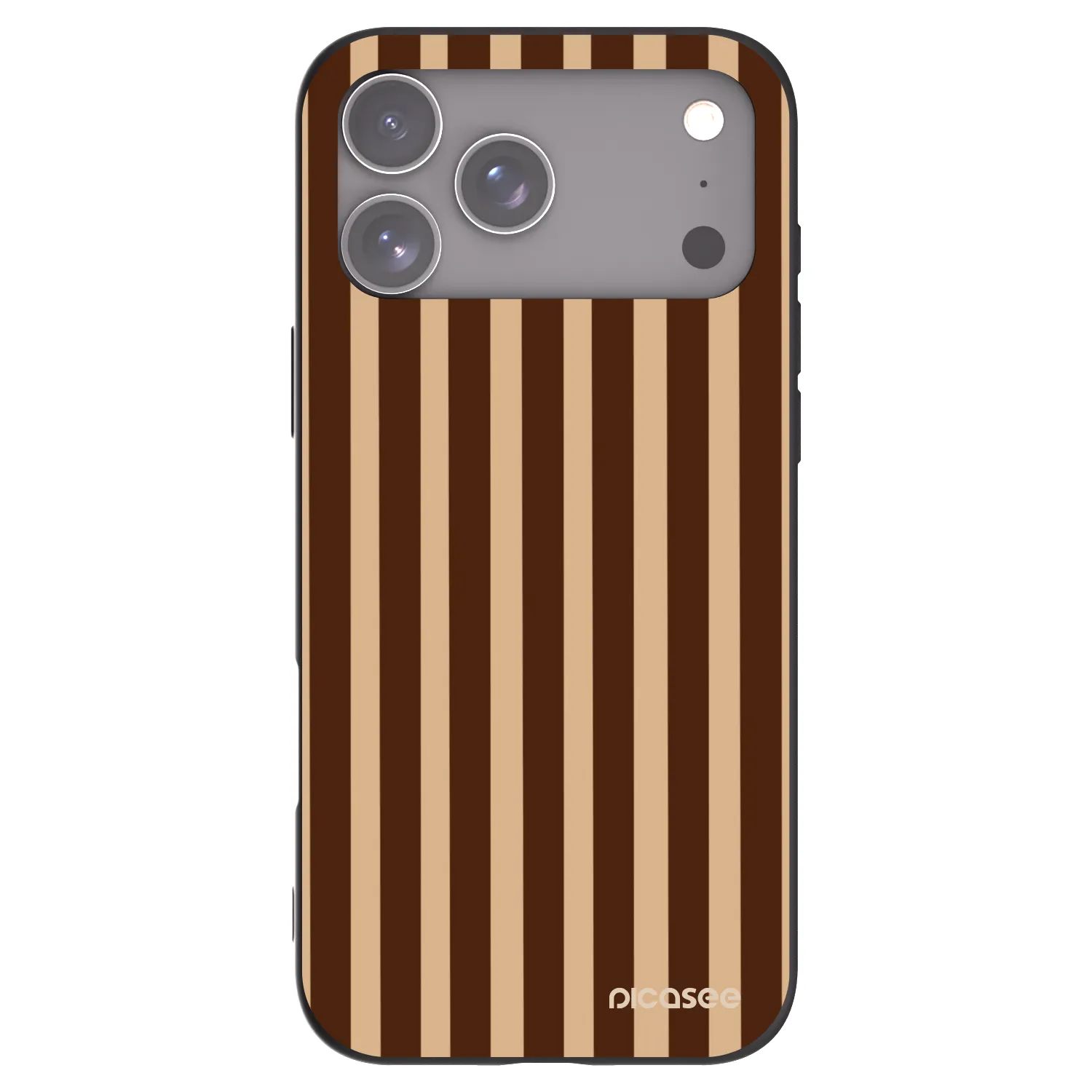 Picasee Μαύρη θήκη σιλικόνης για Apple iPhone 17 Pro Max - Brown lines