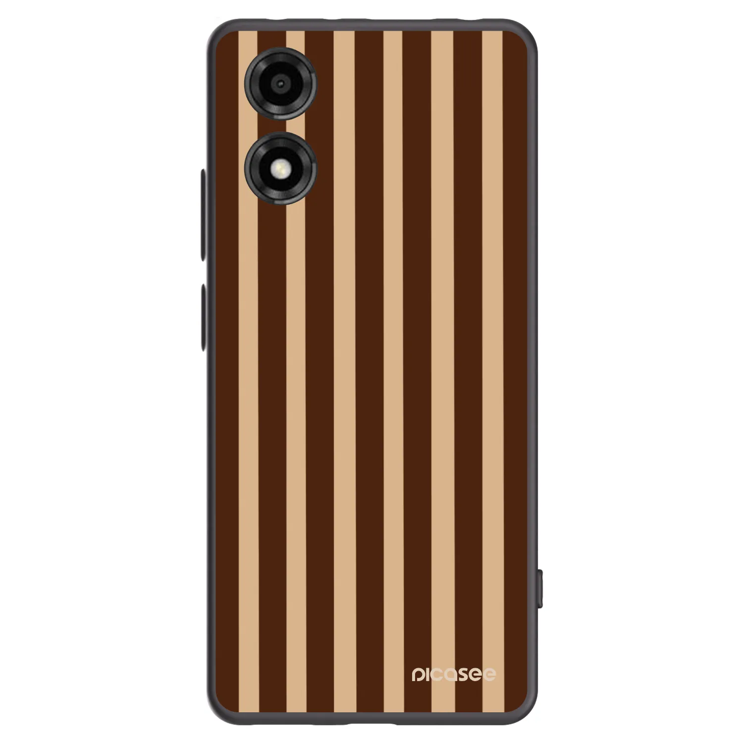 Picasee Μαύρη θήκη σιλικόνης για Motorola Moto E14 - Brown lines