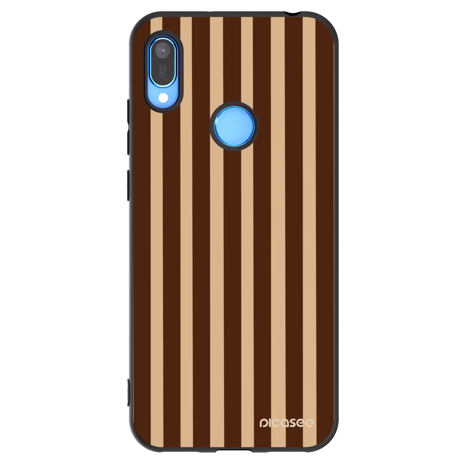 Picasee Μαύρη θήκη σιλικόνης για Huawei Y6 2019 - Brown lines