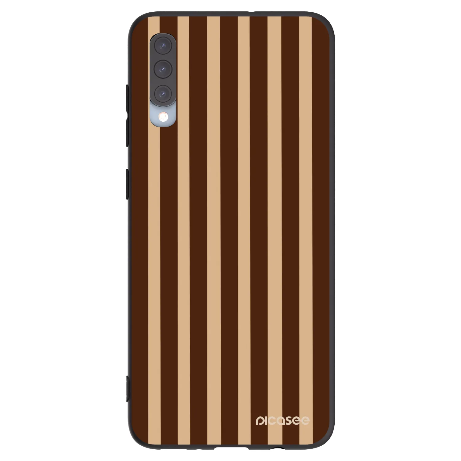 Picasee Μαύρη θήκη σιλικόνης για Samsung Galaxy A70 A705F - Brown lines