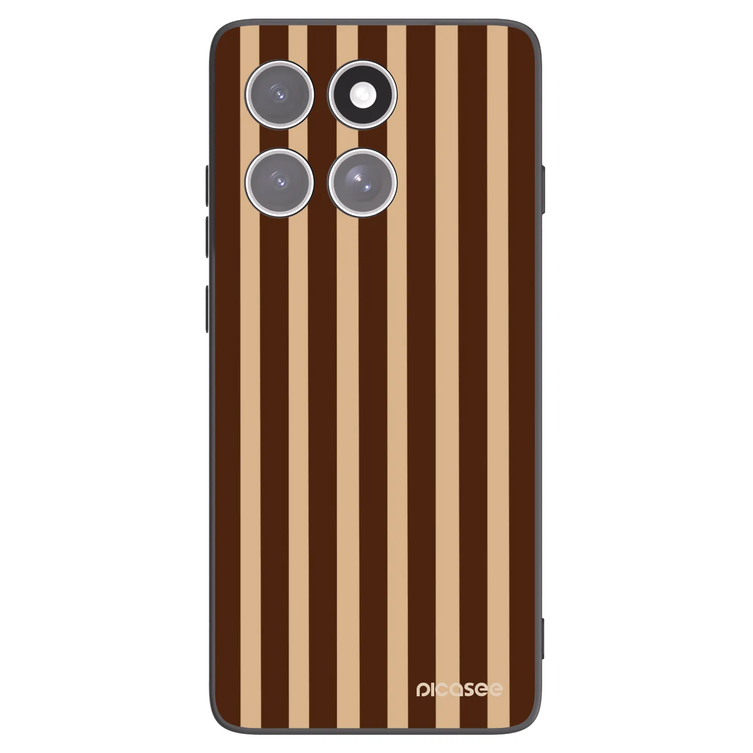 Picasee Μαύρη θήκη σιλικόνης για Motorola Edge 60 Pro - Brown lines