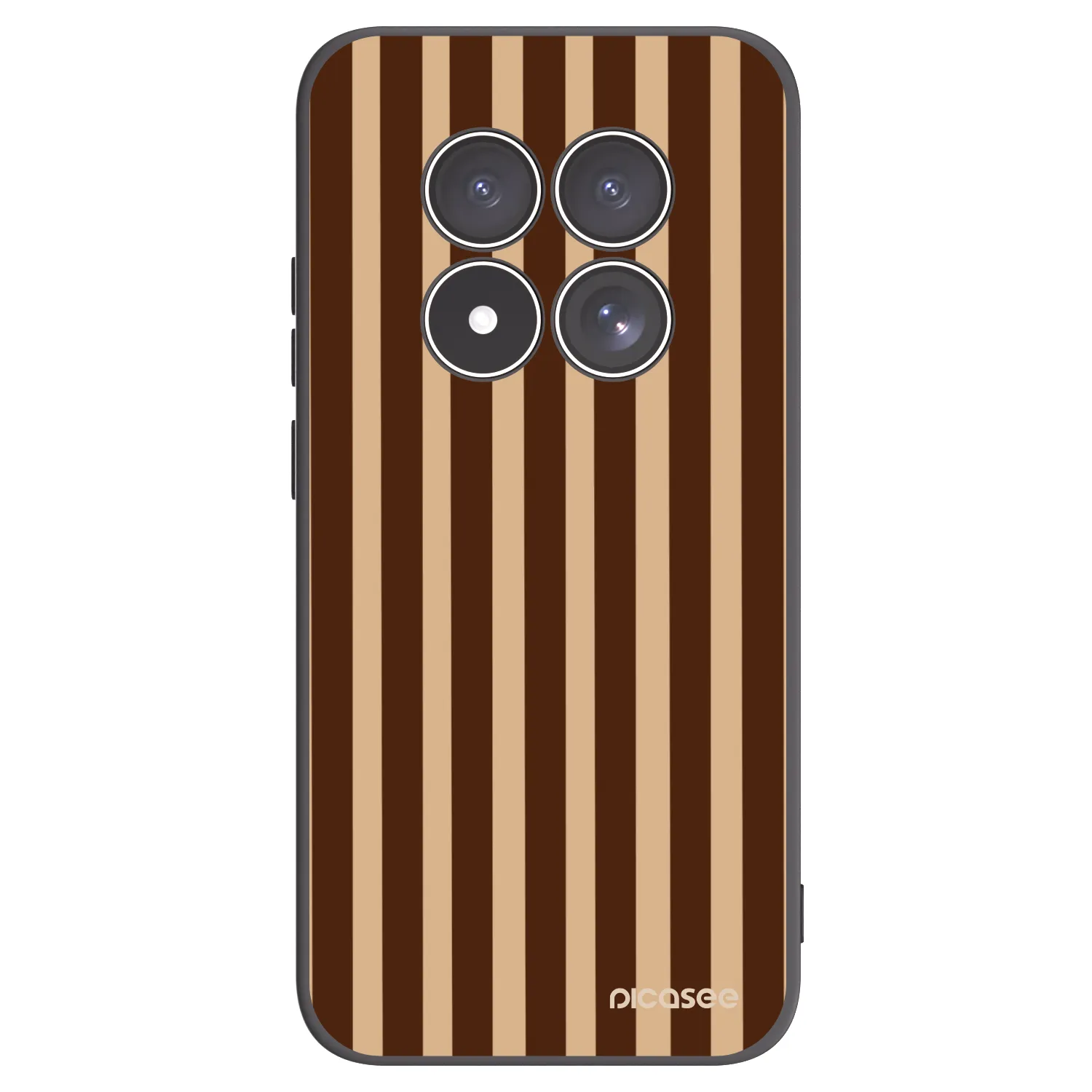Picasee Μαύρη θήκη σιλικόνης για Xiaomi Redmi Note 15 Pro 4G - Brown lines