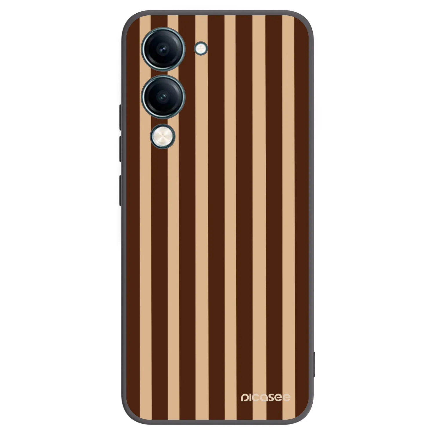 Picasee Μαύρη θήκη σιλικόνης για Vivo Y29s 5G - Brown lines