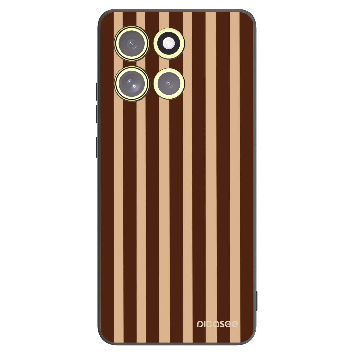 Picasee Μαύρη θήκη σιλικόνης για Motorola Moto G86 Power 5G - Brown lines