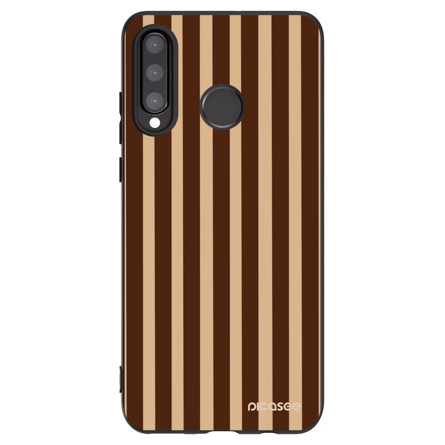 Picasee Μαύρη θήκη σιλικόνης για Huawei P30 Lite - Brown lines