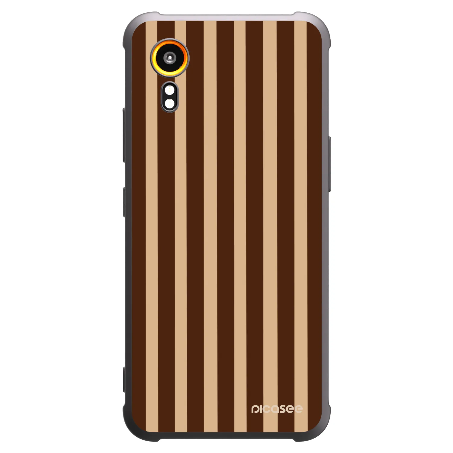 Picasee Μαύρη θήκη σιλικόνης για Samsung Galaxy XCover 7 - Brown lines