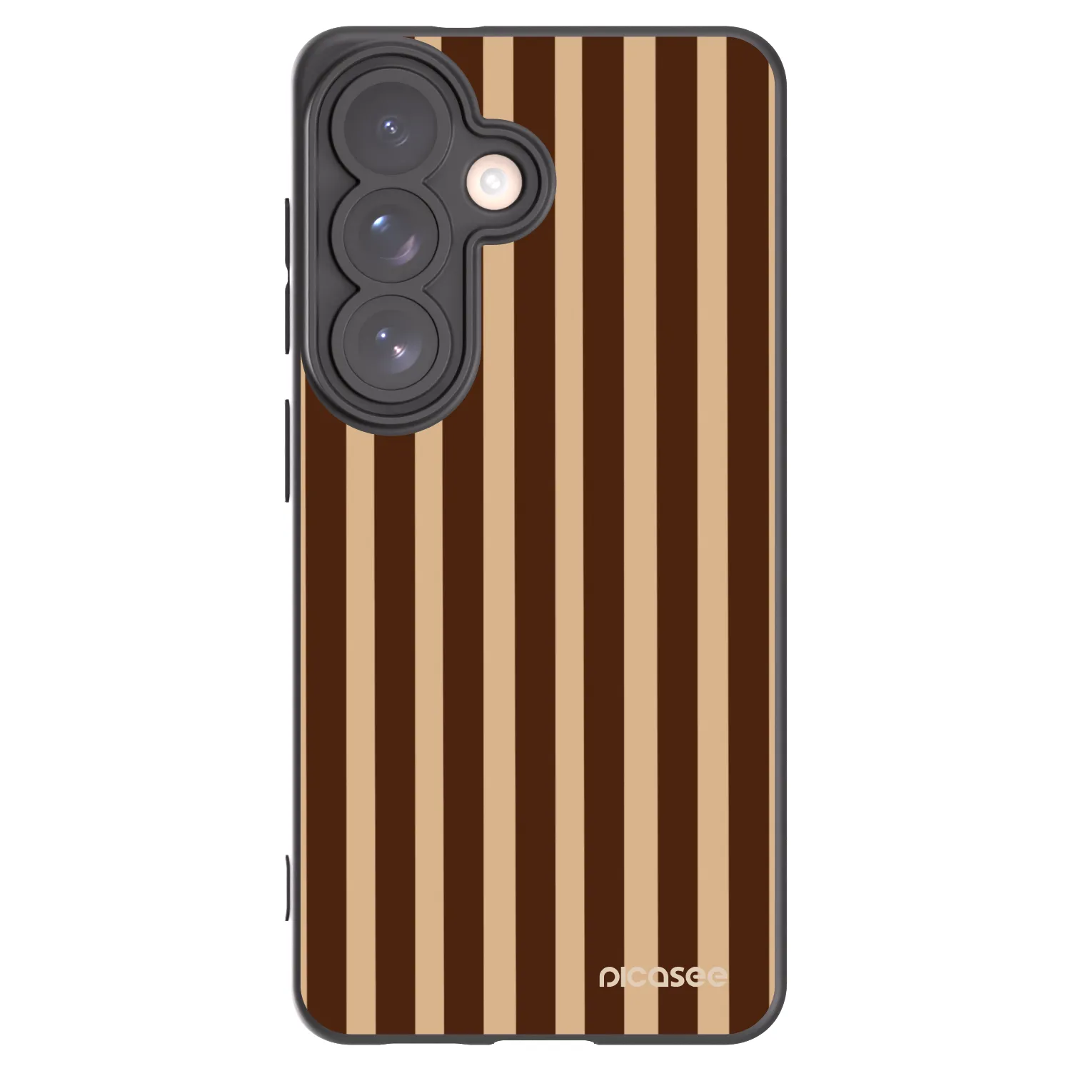 Picasee Μαύρη θήκη σιλικόνης για Samsung Galaxy S26 - Brown lines