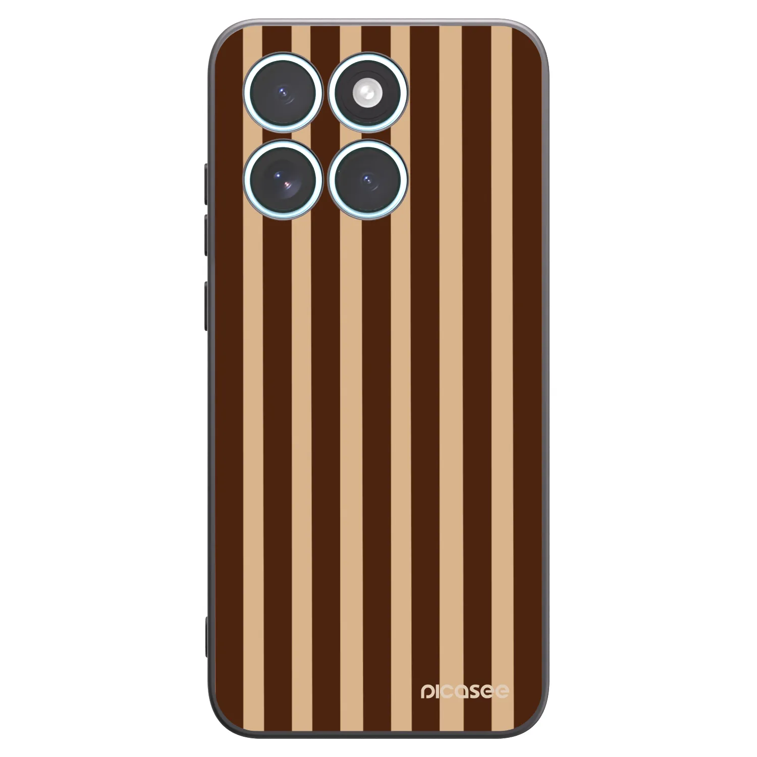 Picasee Μαύρη θήκη σιλικόνης για Motorola Edge 70 Fusion - Brown lines