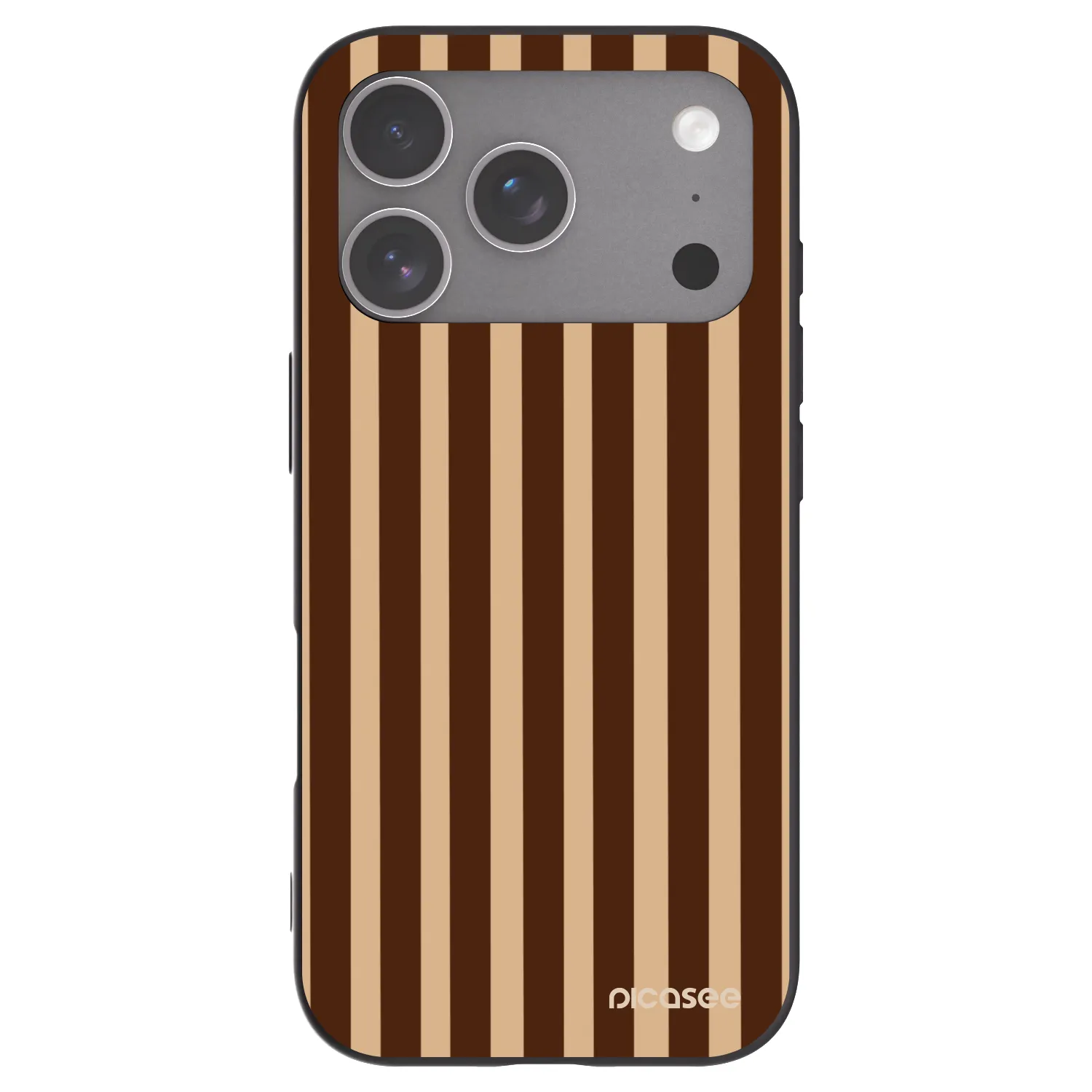 Picasee Μαύρη θήκη σιλικόνης για Apple iPhone 18 Pro - Brown lines
