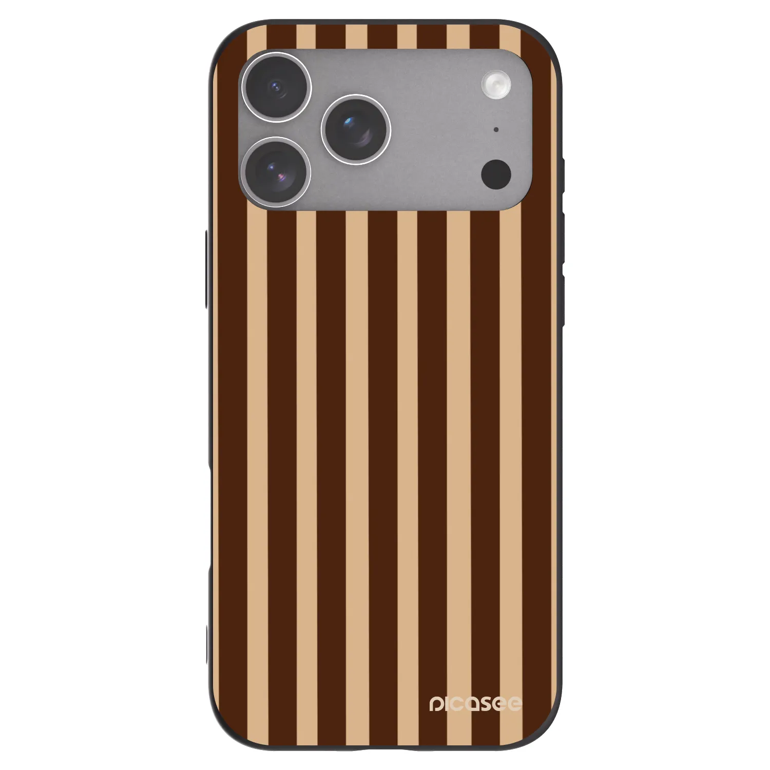 Picasee Μαύρη θήκη σιλικόνης για Apple iPhone 18 Pro Max - Brown lines