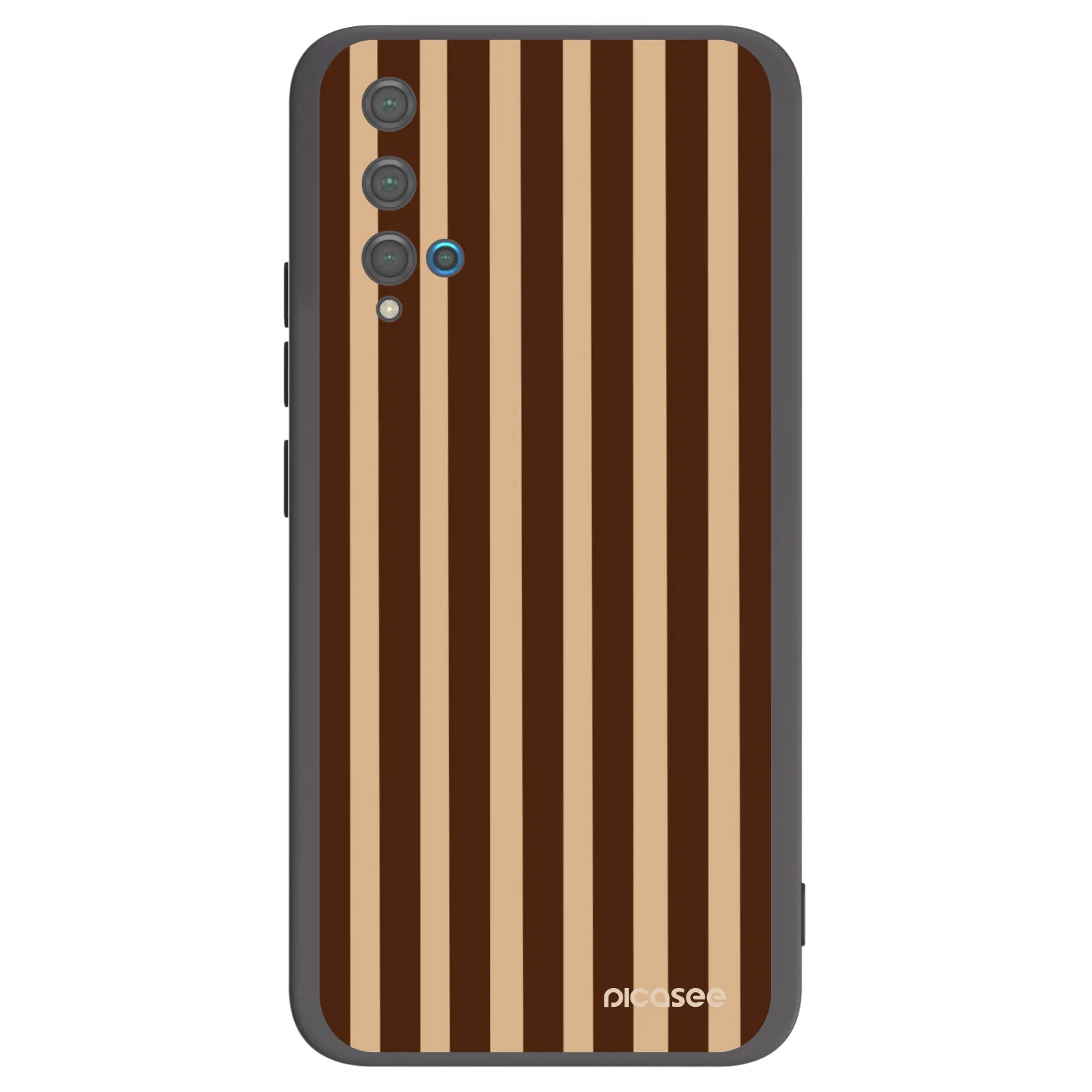 Picasee Μαύρη θήκη σιλικόνης για Huawei Nova 5T - Brown lines