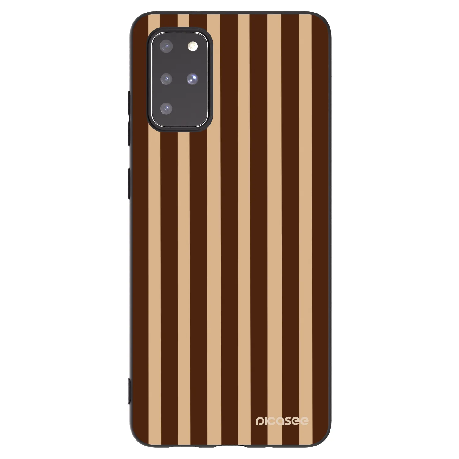 Picasee Μαύρη θήκη σιλικόνης για Samsung Galaxy S20+ G985F - Brown lines