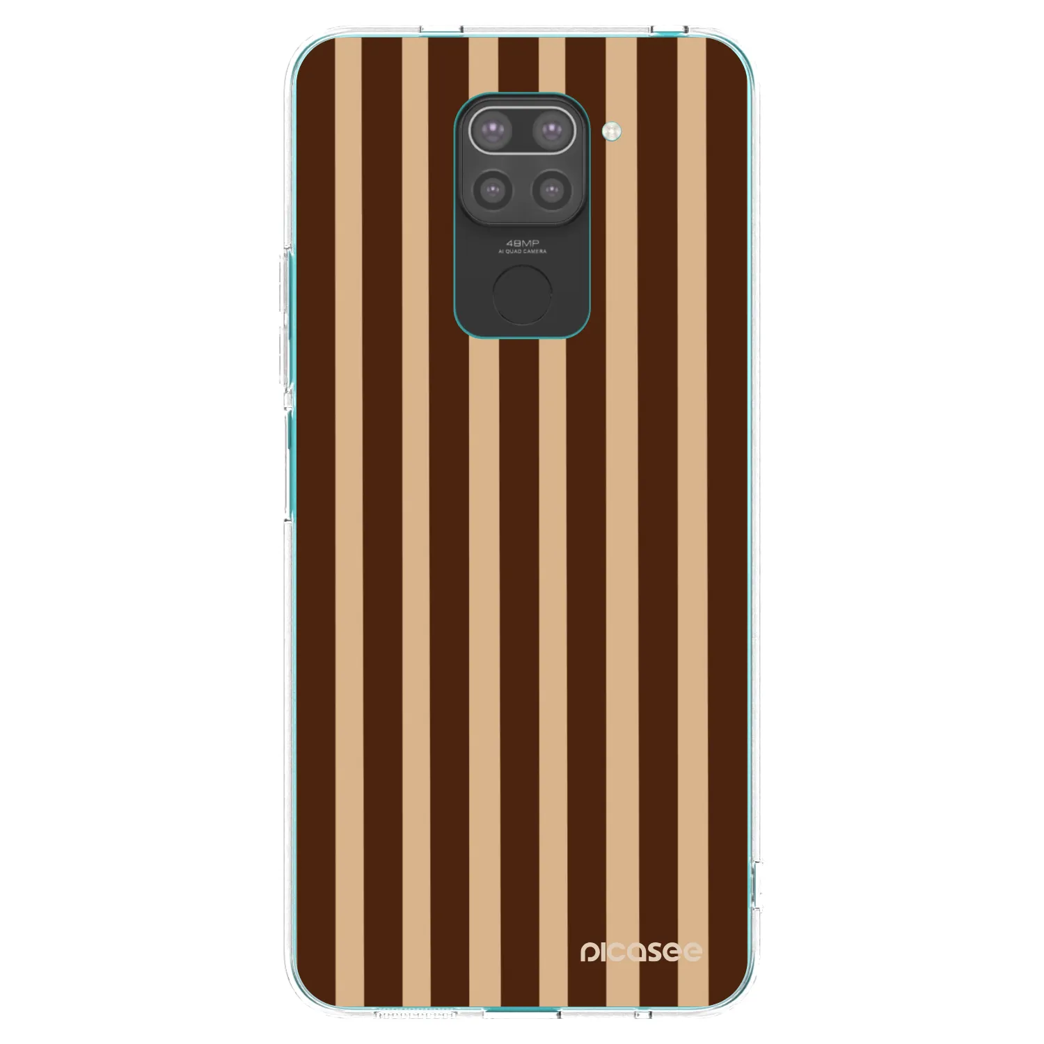Picasee Μαύρη θήκη σιλικόνης για Xiaomi Redmi Note 9 - Brown lines