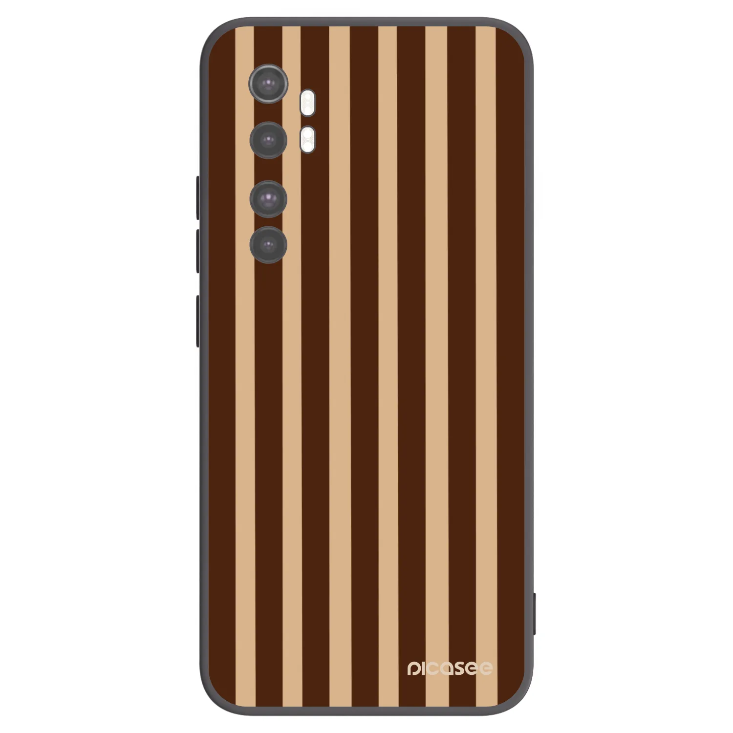 Picasee Μαύρη θήκη σιλικόνης για Xiaomi Mi Note 10 Lite - Brown lines
