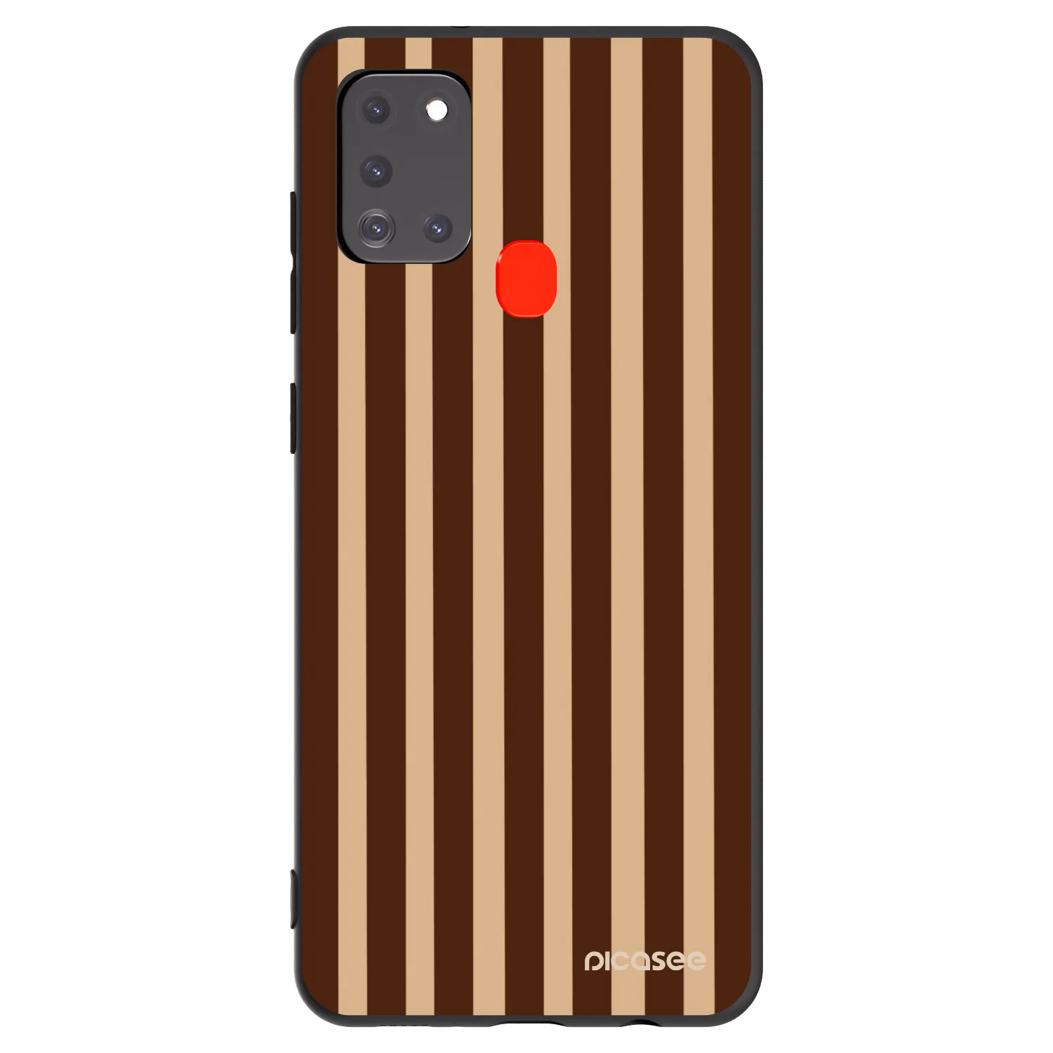 Picasee Μαύρη θήκη σιλικόνης για Samsung Galaxy A21s - Brown lines