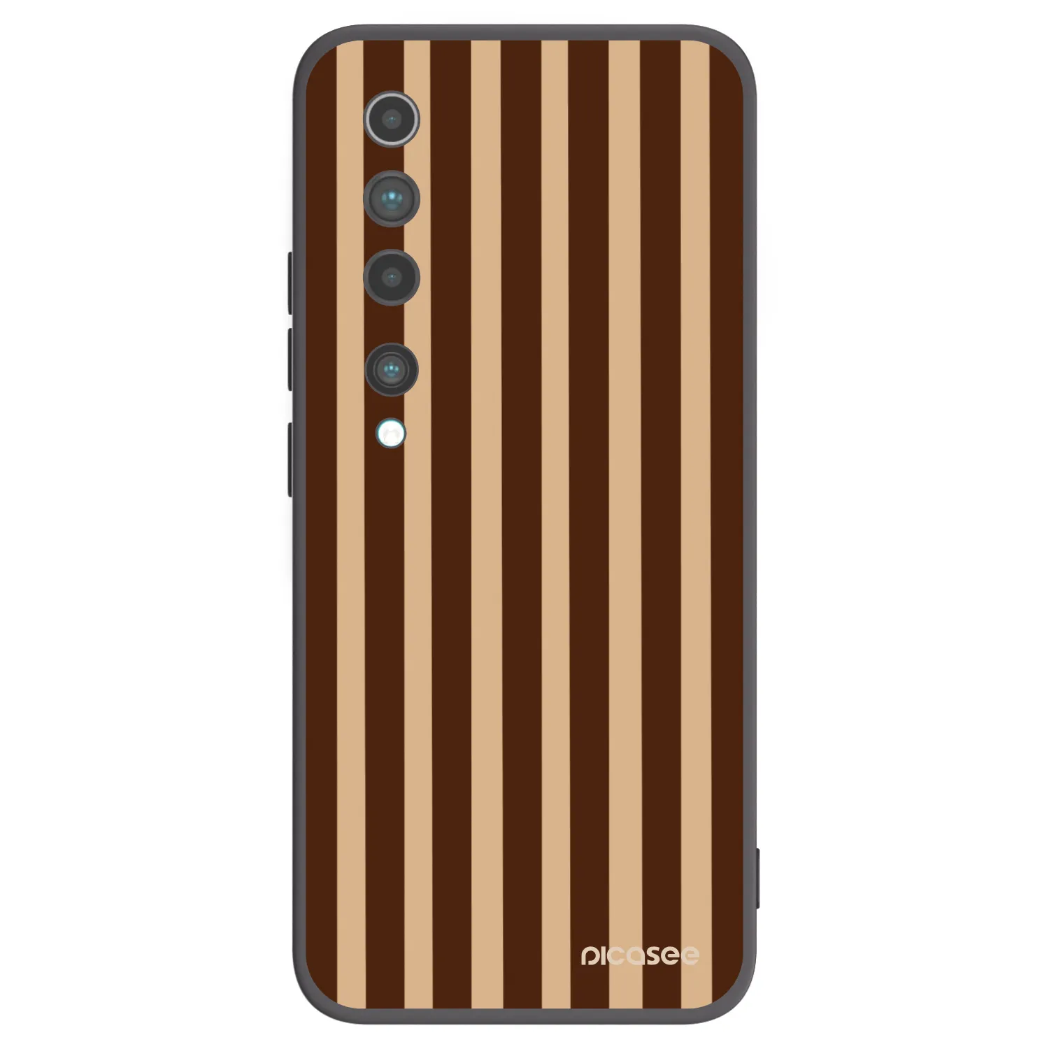 Picasee Μαύρη θήκη σιλικόνης για Xiaomi Mi 10 - Brown lines