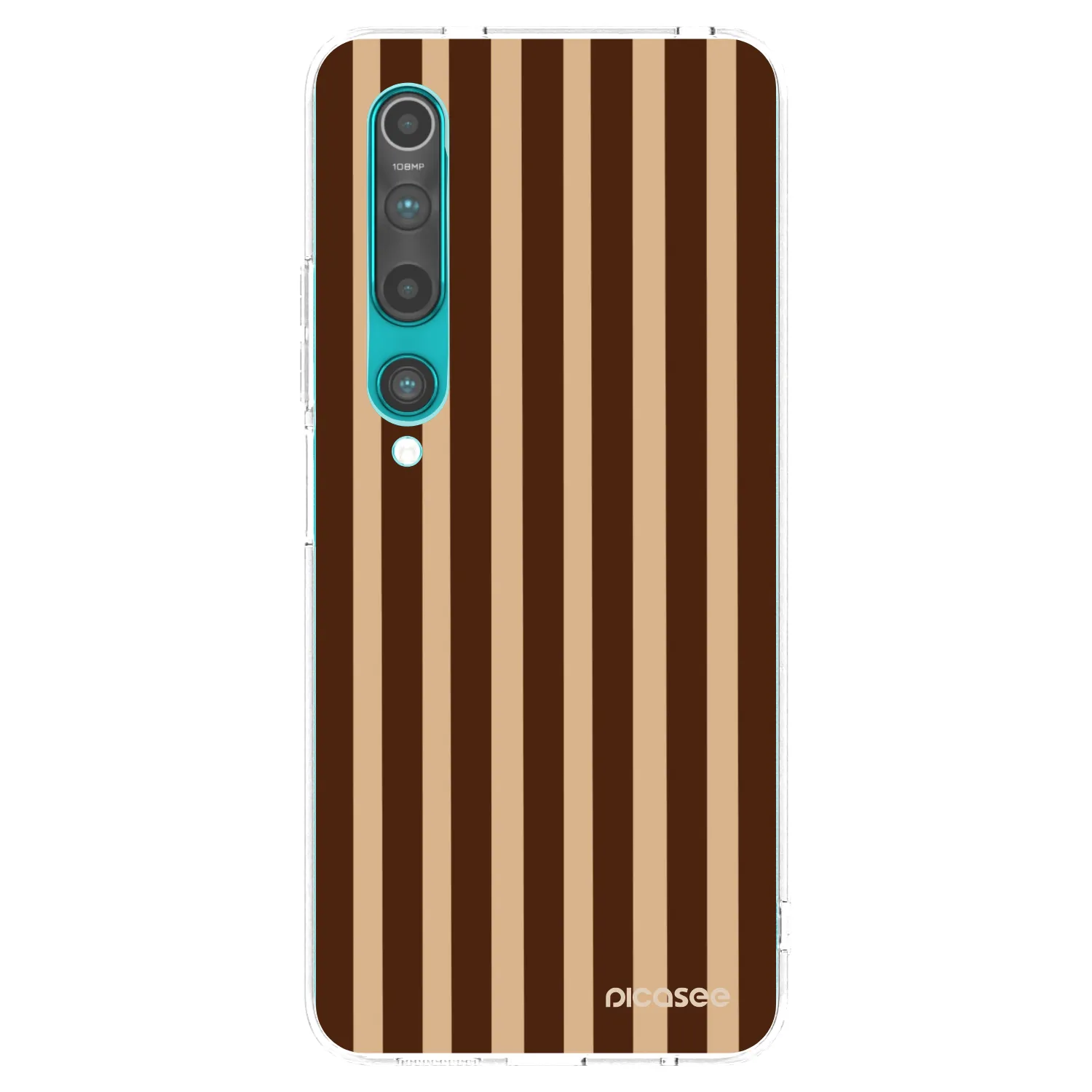 Picasee διαφανής θήκη σιλικόνης Xiaomi Mi 10 - Brown lines