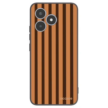 Picasee Μαύρη θήκη σιλικόνης για Realme C53 - Caramel lines
