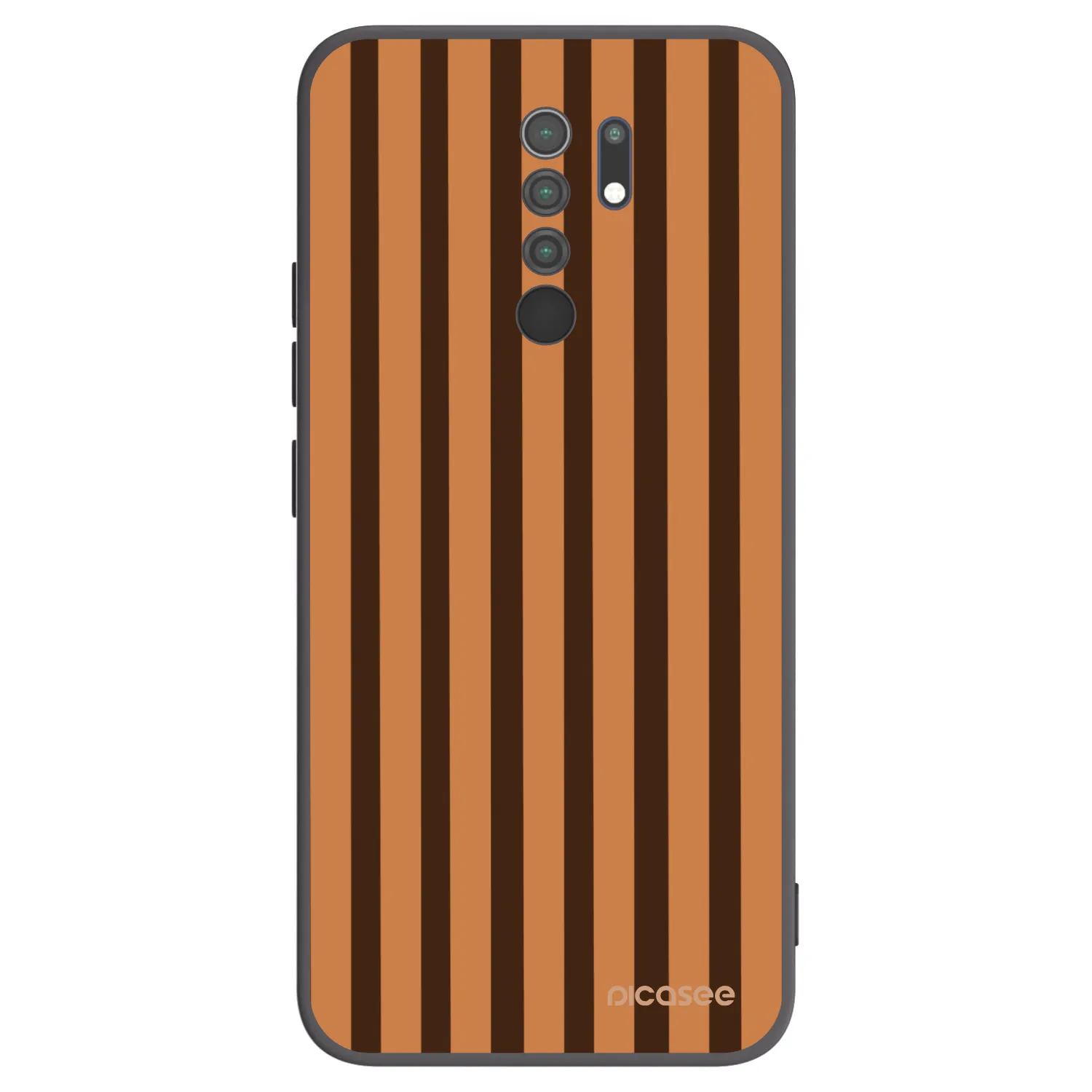 Picasee Μαύρη θήκη σιλικόνης για Xiaomi Redmi 9 - Caramel lines