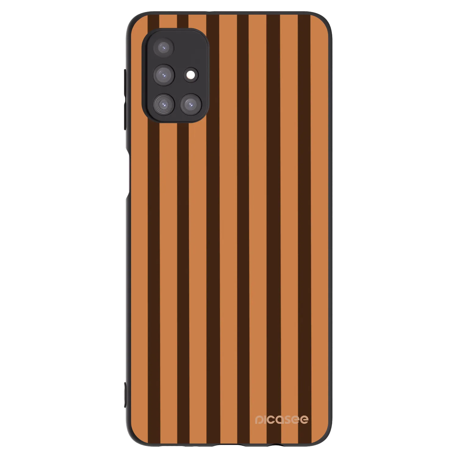 Picasee Μαύρη θήκη σιλικόνης για Samsung Galaxy M31s - Caramel lines