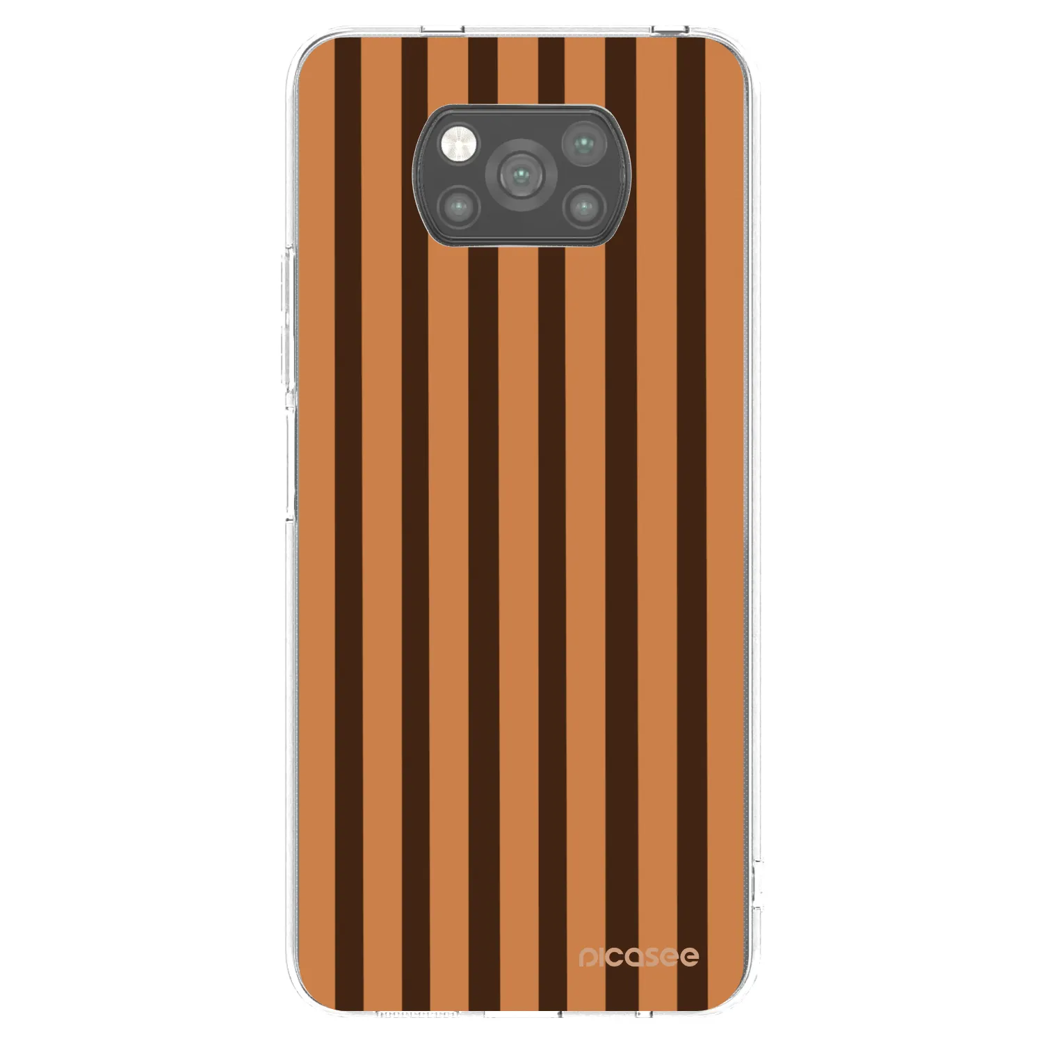 Picasee Μαύρη θήκη σιλικόνης για Xiaomi Poco X3 - Caramel lines