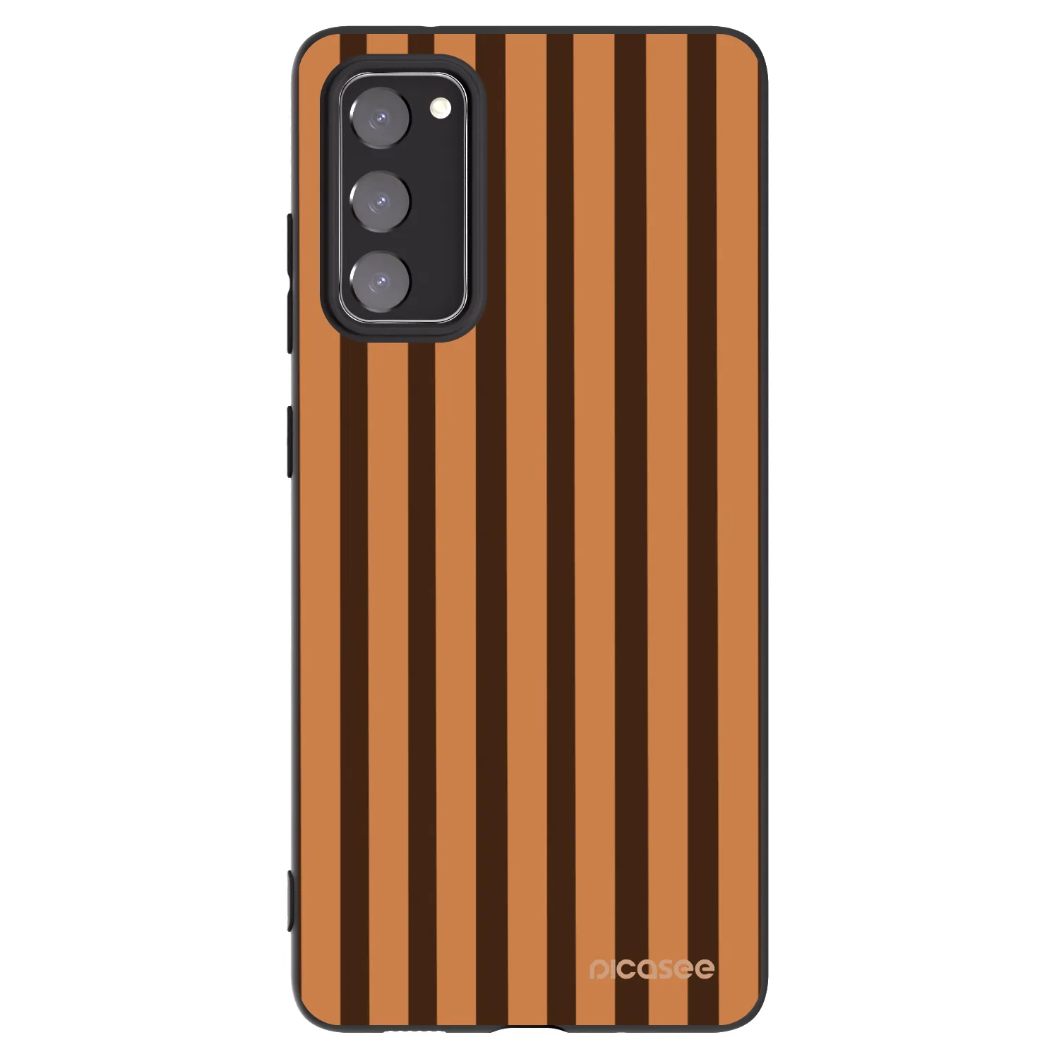Picasee Μαύρη θήκη σιλικόνης για Samsung Galaxy S20 FE - Caramel lines