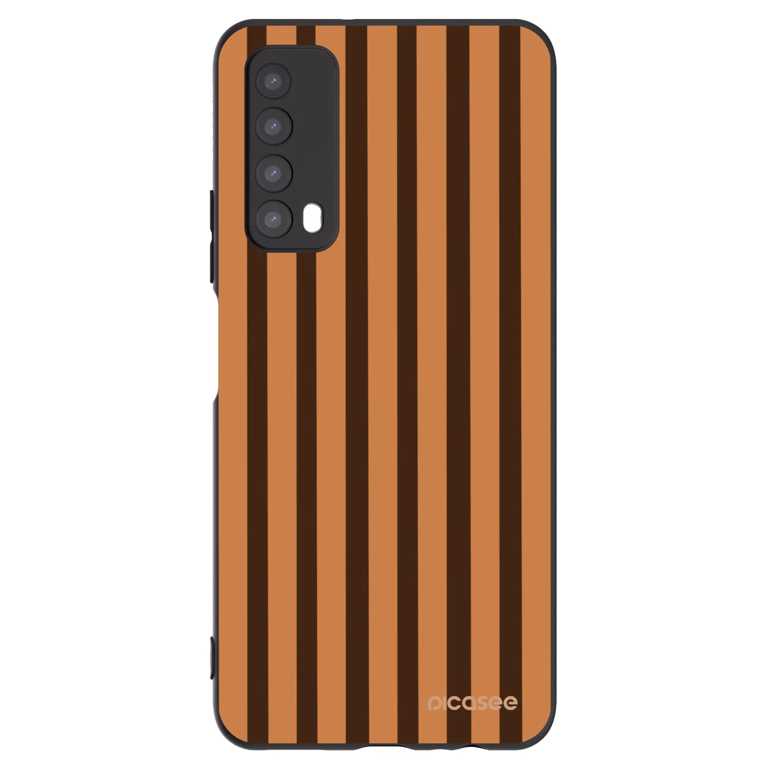 Picasee Μαύρη θήκη σιλικόνης για Huawei P Smart 2021 - Caramel lines