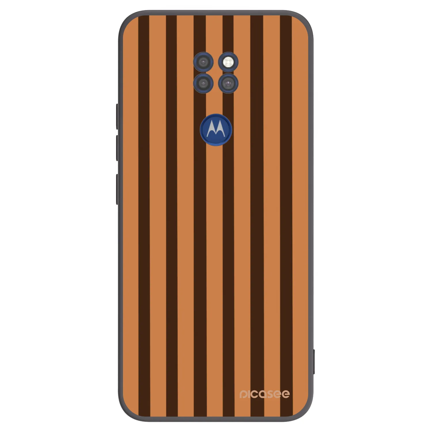 Picasee Μαύρη θήκη σιλικόνης για Motorola Moto G9 Play - Caramel lines